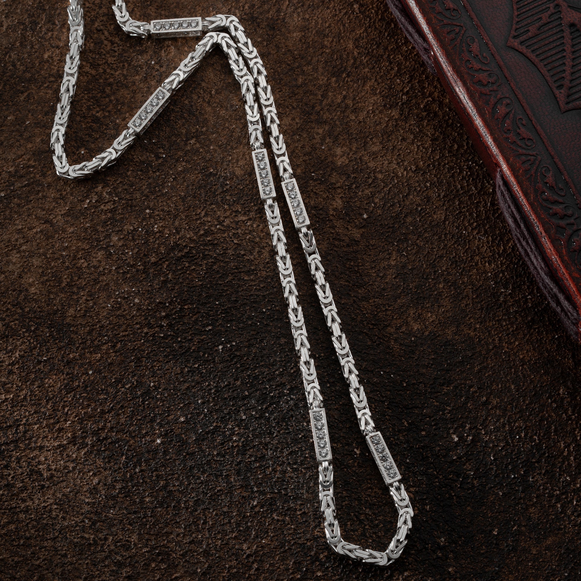 KÖNIGSKETTE MIT STRASSSTEIN | 925 SILBER.