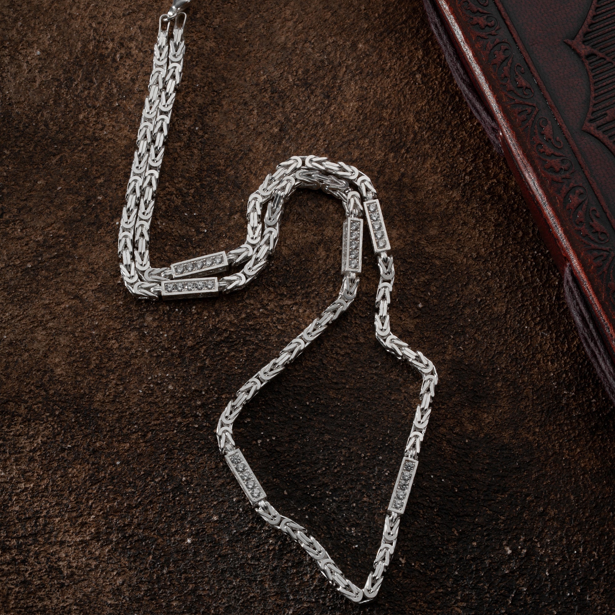 KÖNIGSKETTE MIT STRASSSTEIN | 925 SILBER.