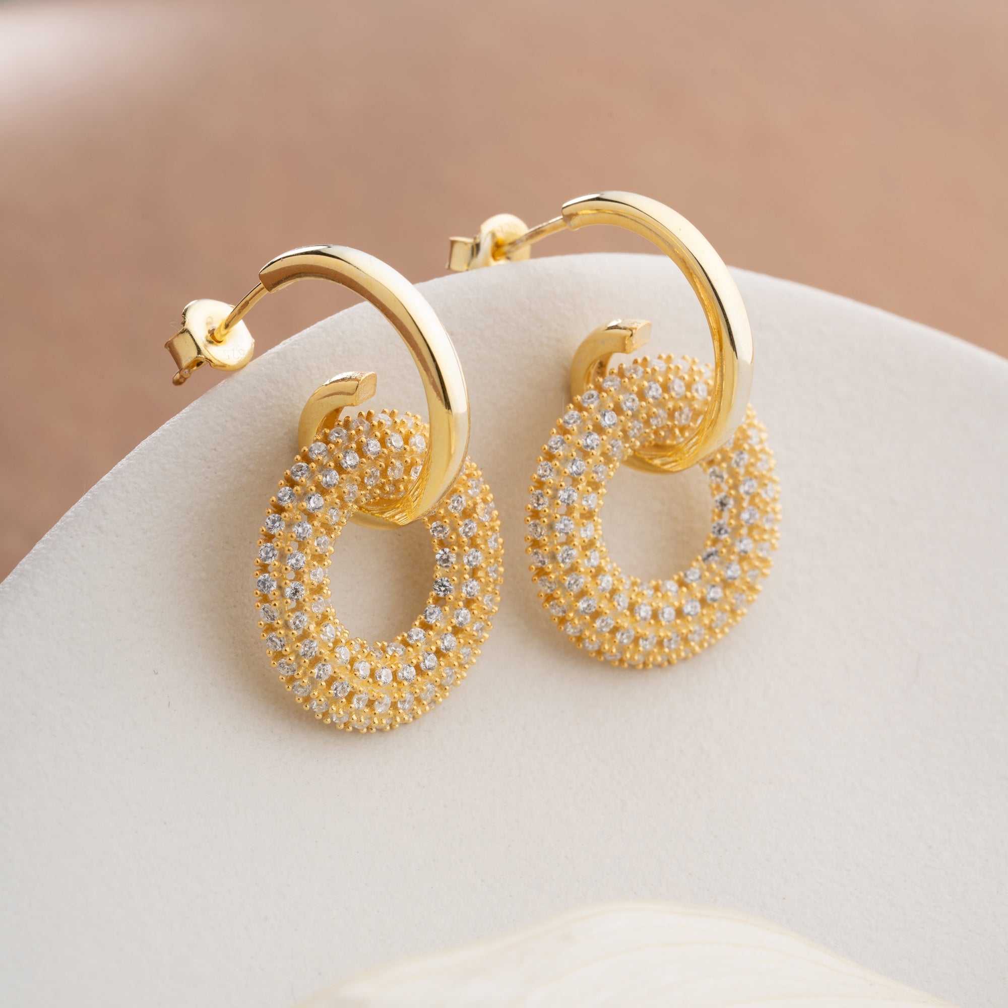 SHINE ROUND OHRRINGE | 925 SILBER