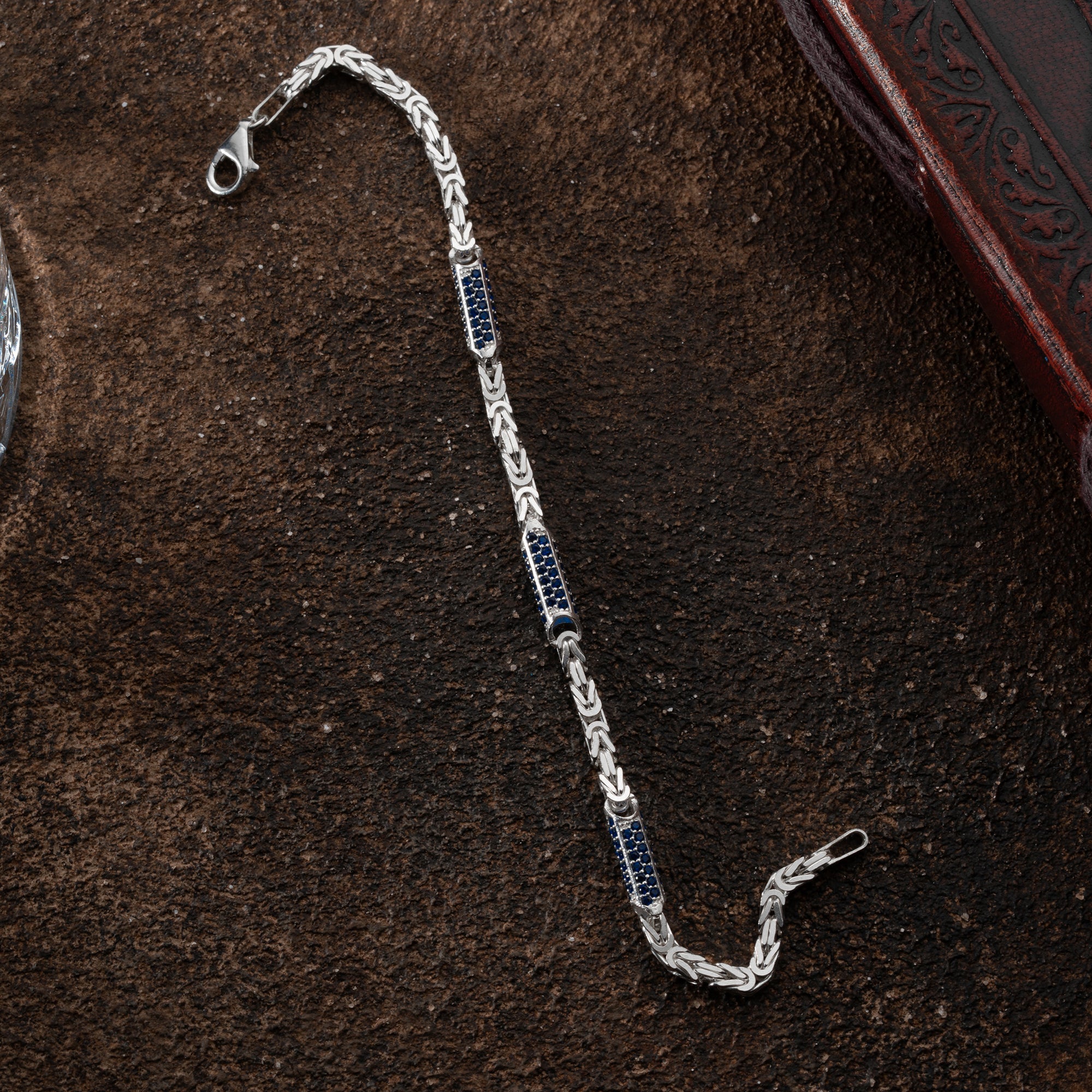 KÖNIGSARMBAND BLUE STRASSSTEIN 5MM | 925 SILBER.