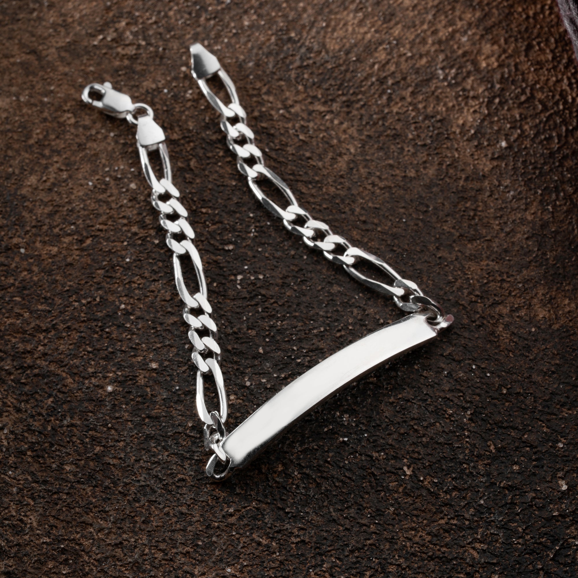 BIG FIGARO ARMBAND MIT GRAVUR | 925 SILBER.