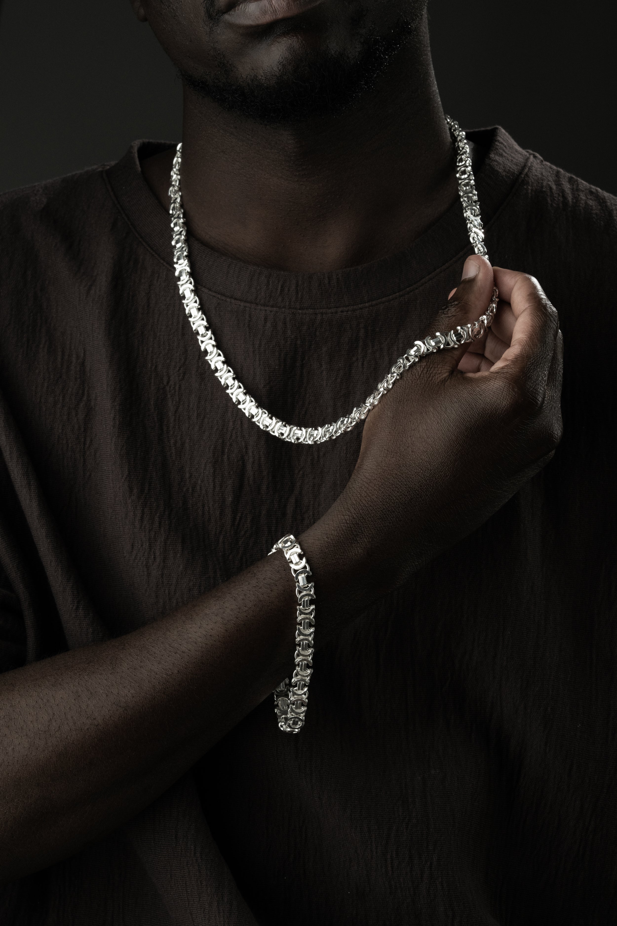 KÖNIGSKETTE FLACH SET | 925 SILBER.