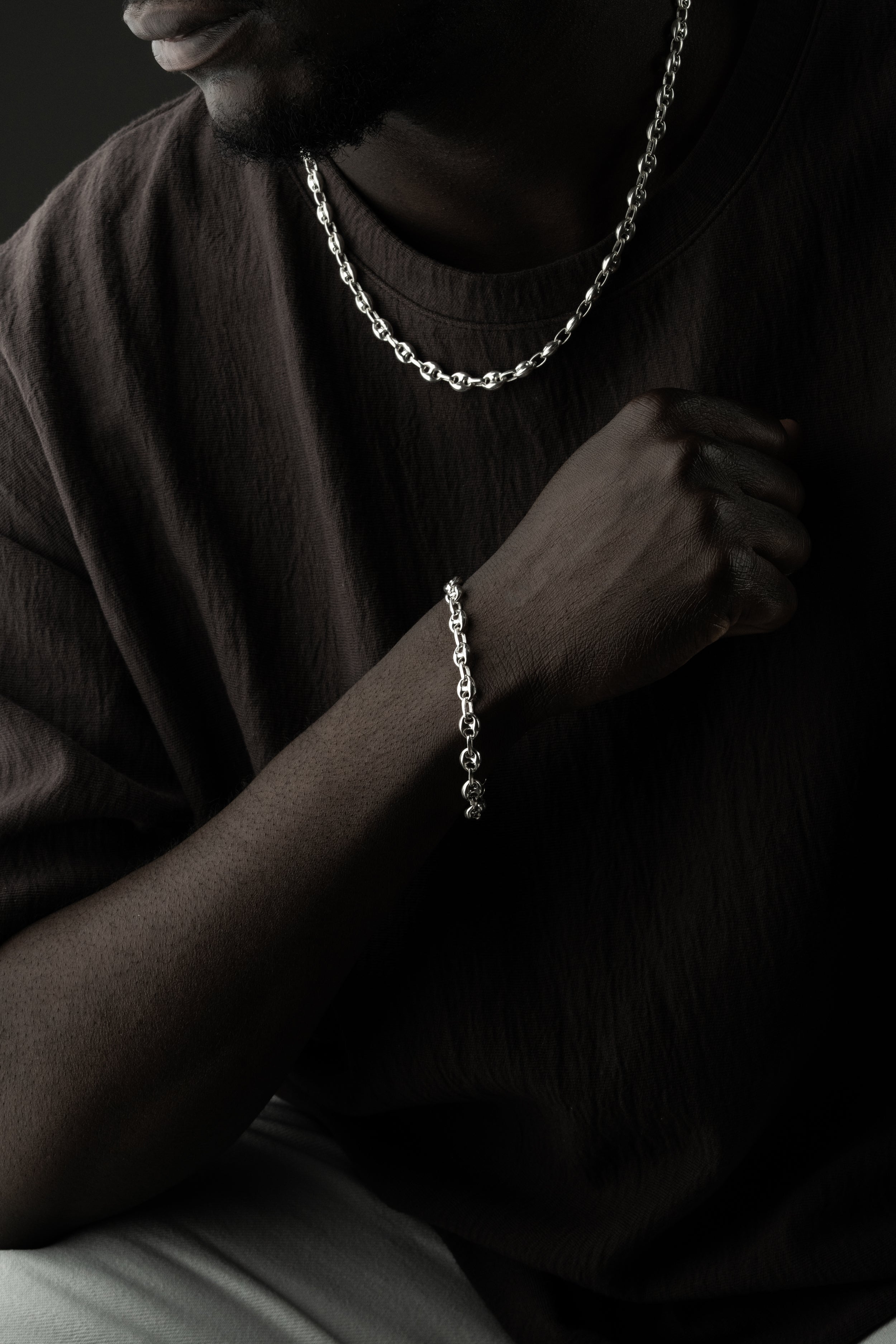 BOHNEN KETTE SET | 925 SILBER.