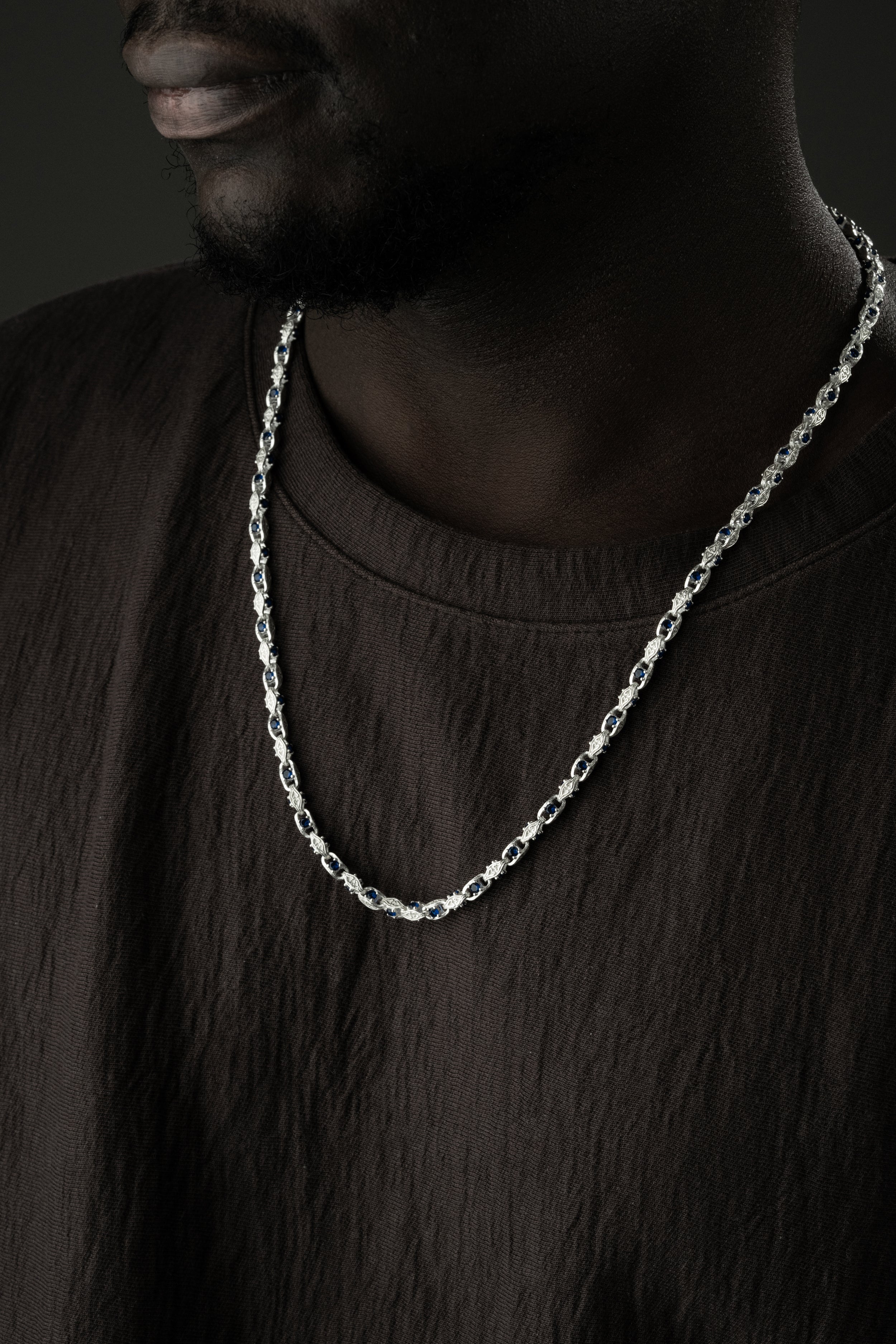 ANKER BLUE DIAMOND HALSKETTE | 925 SILBER.