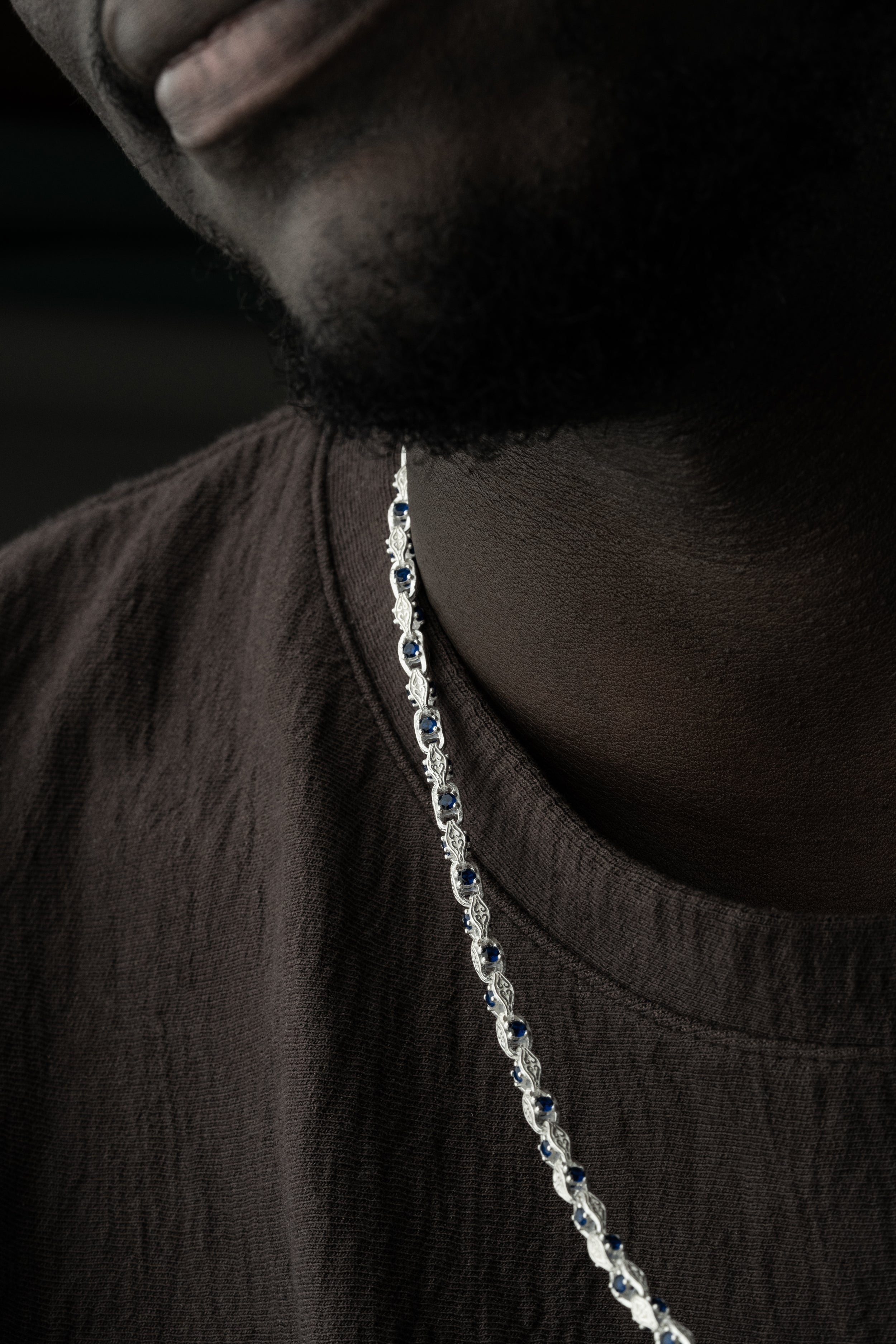 ANKER BLUE DIAMOND HALSKETTE | 925 SILBER.