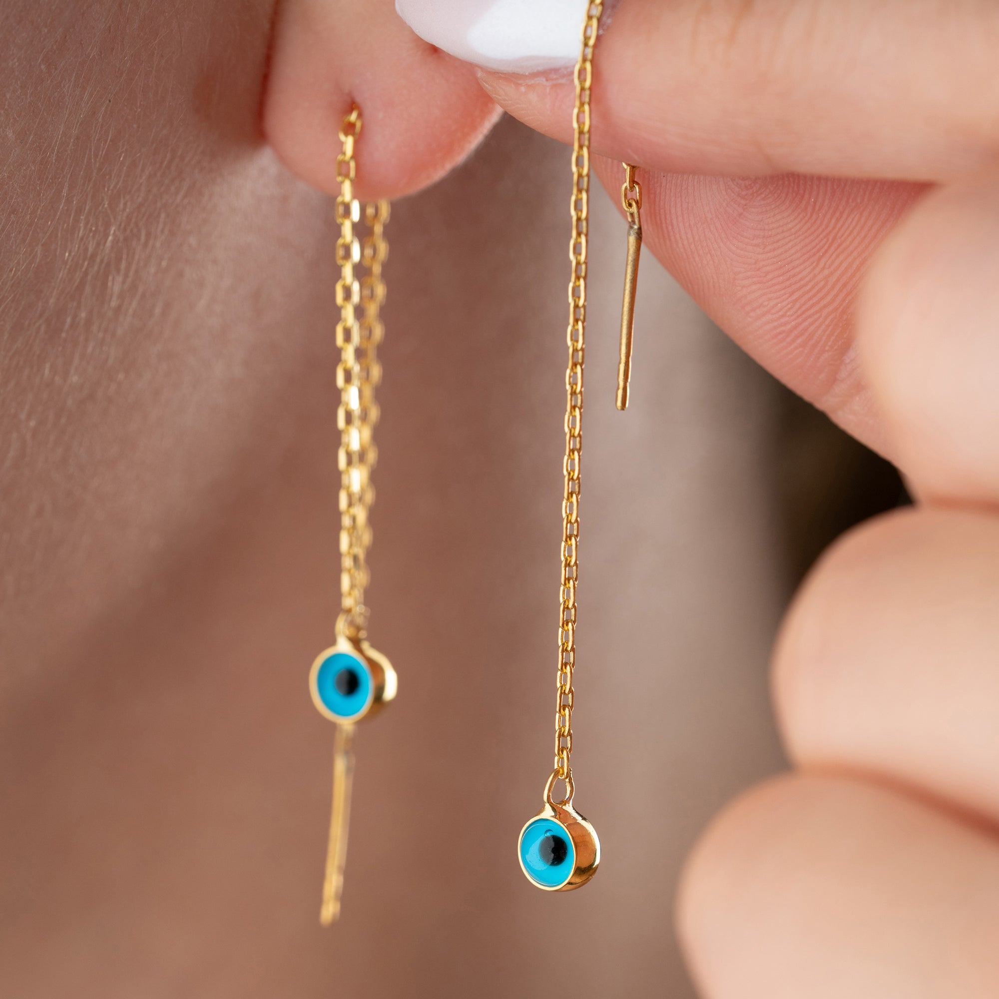 NAZAR HÄNGEND OHRRING | 925 SILBER