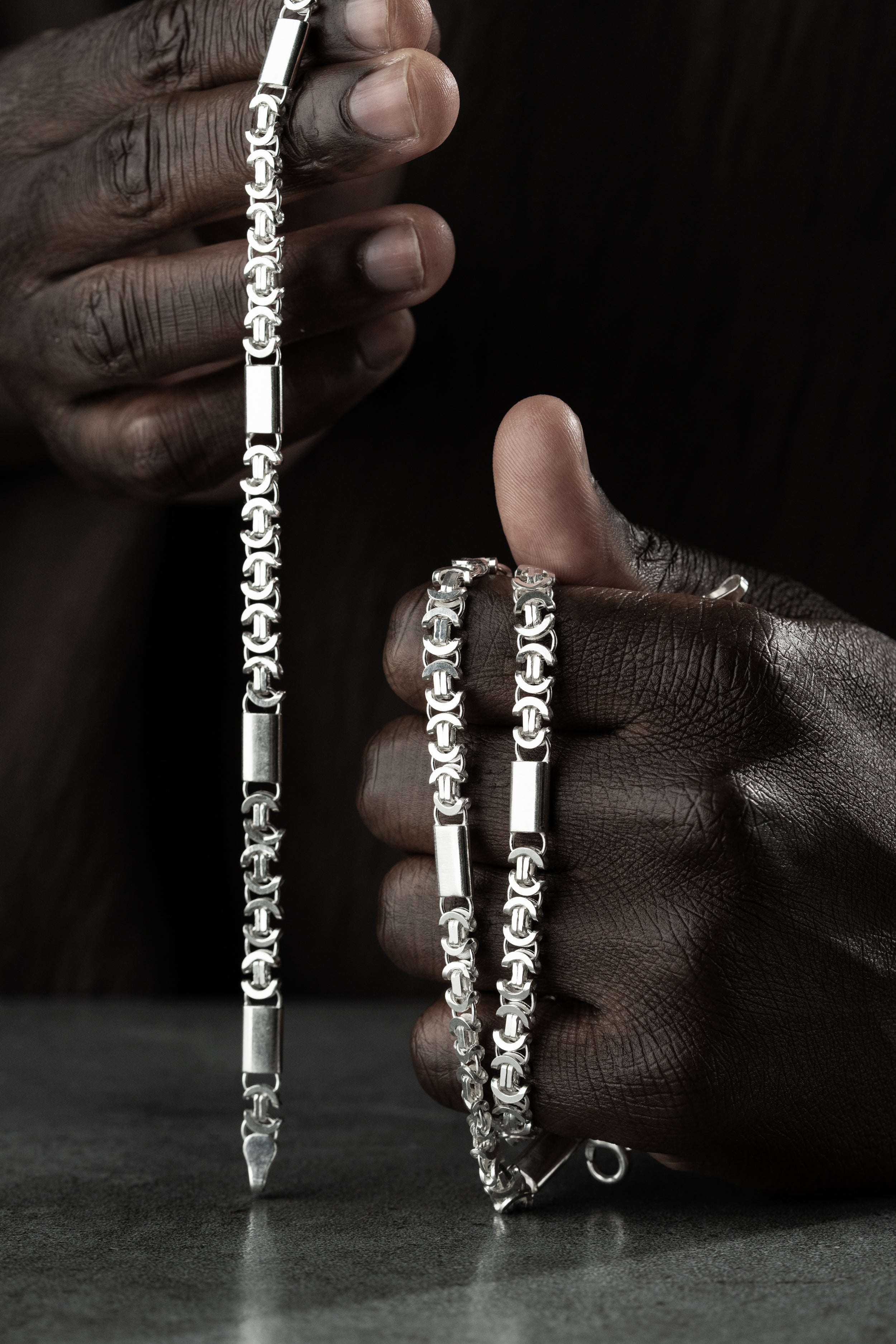 PLATTENKÖNIGSKETTE FLACH SET 6 MM | 925 SILBER.