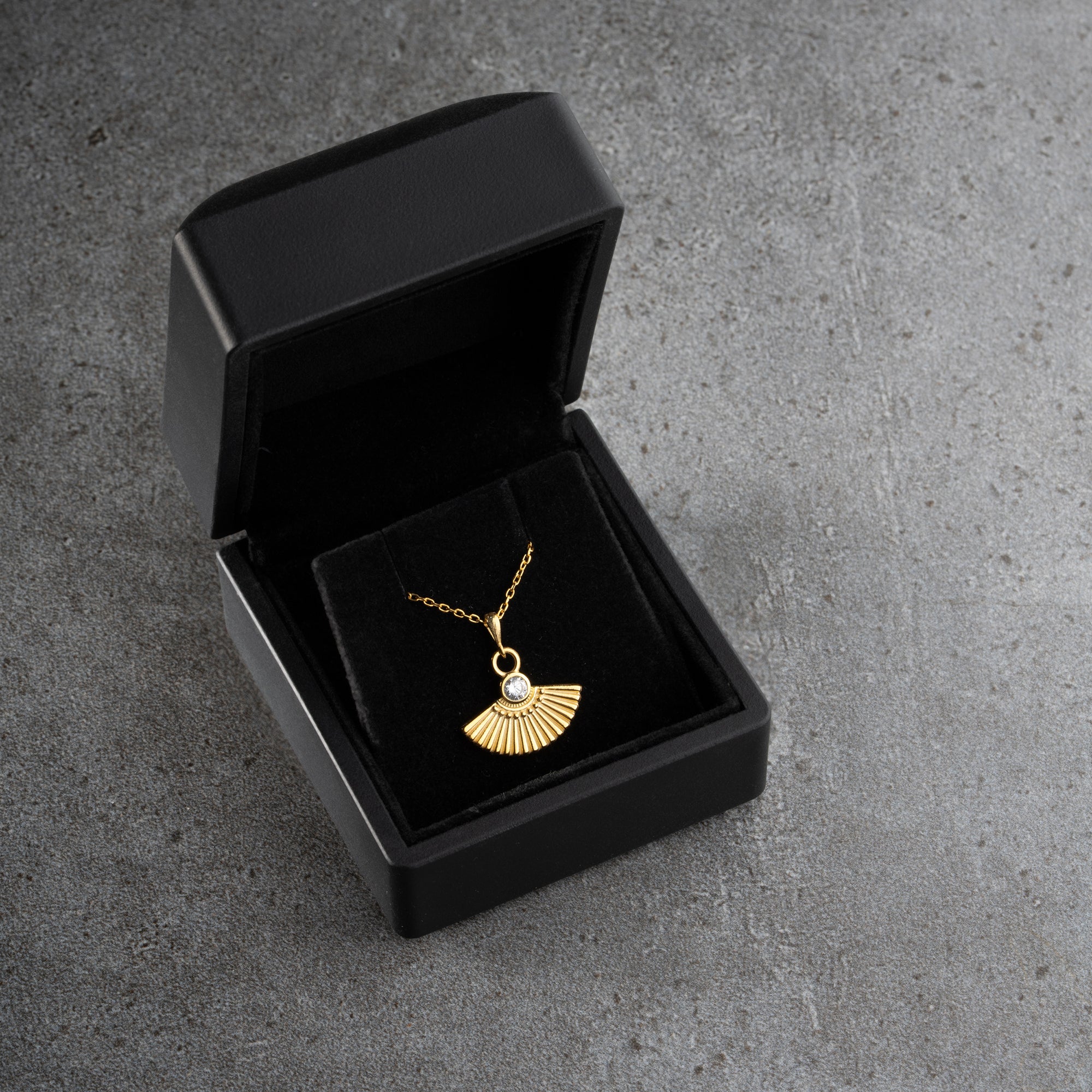 ZIRKONIA FÄCHER HALSKETTE | 925 SILBER