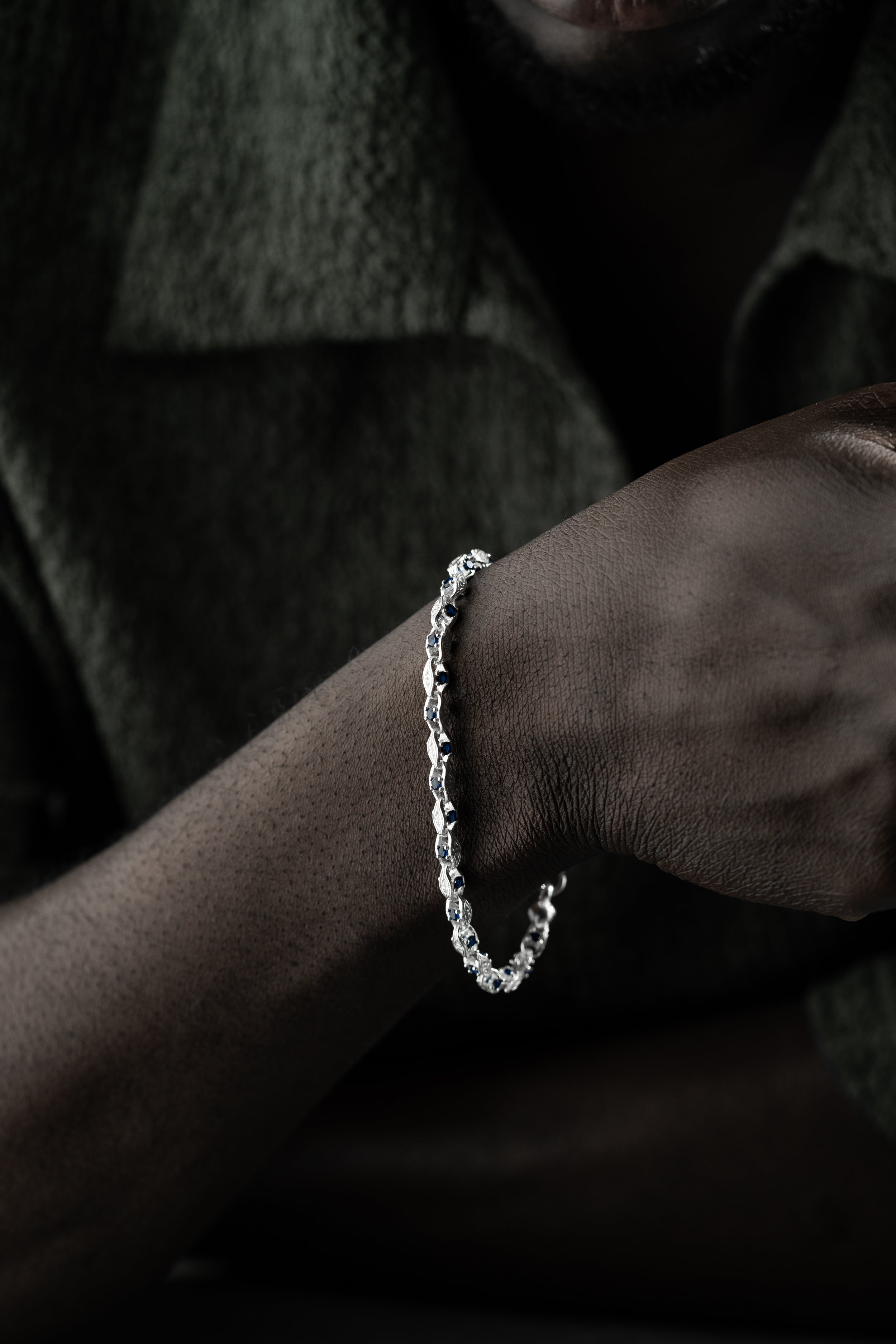 ANKER BLUE DIAMOND ARMBAND 5MM | 925 SILBER.