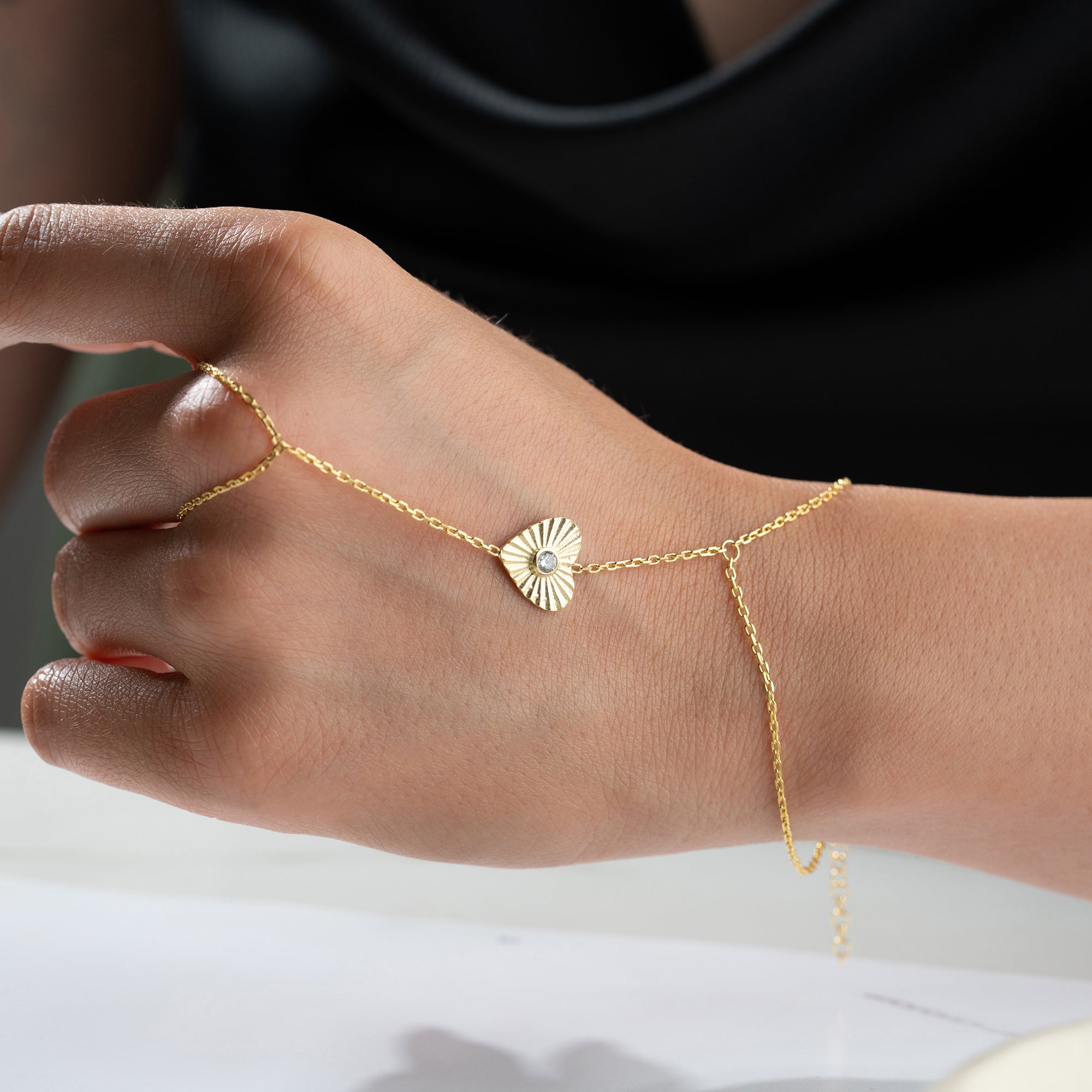 HEART STONE HANDKETTE | 925 SILBER