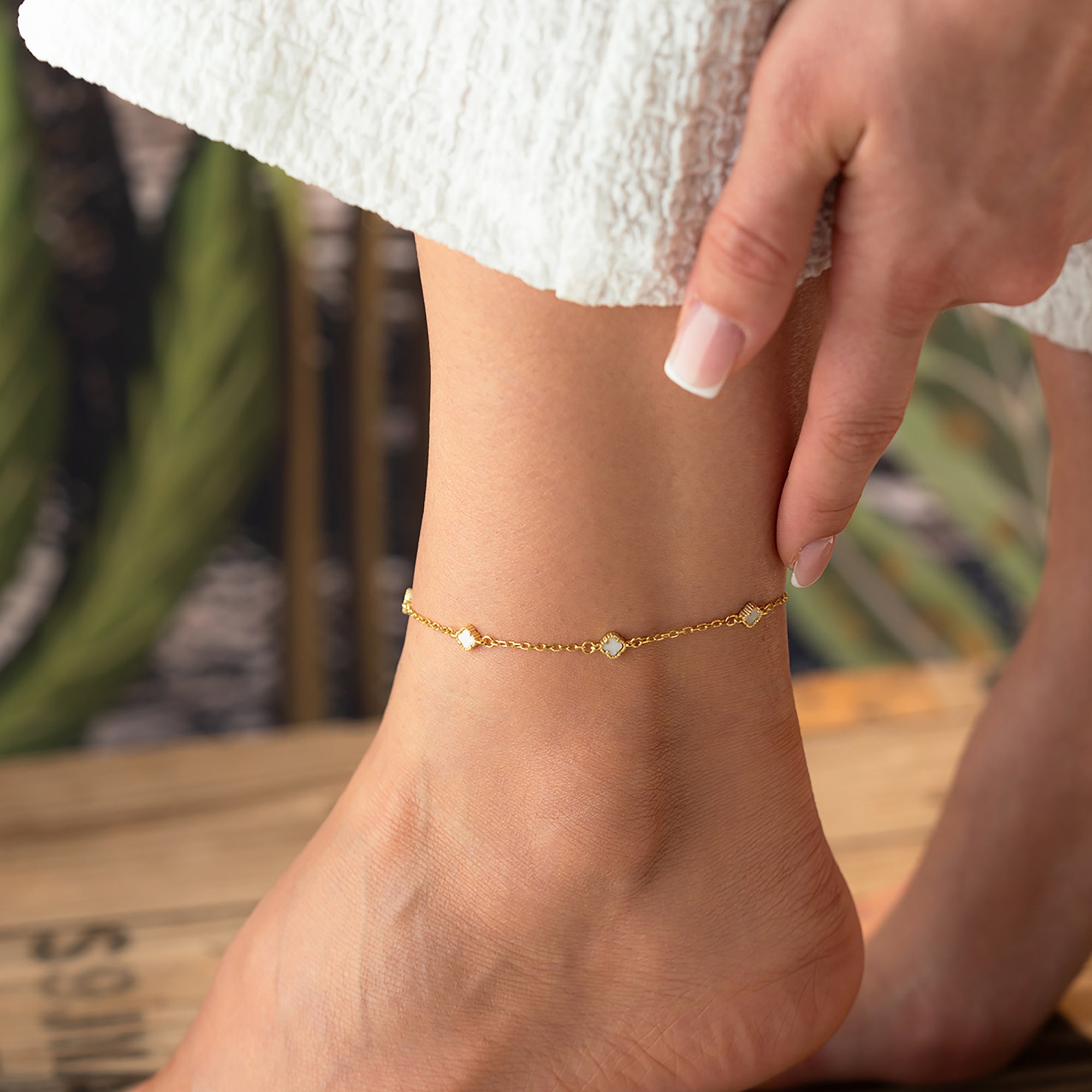 FIRA WHITE FUSSKETTE | 925 SILBER