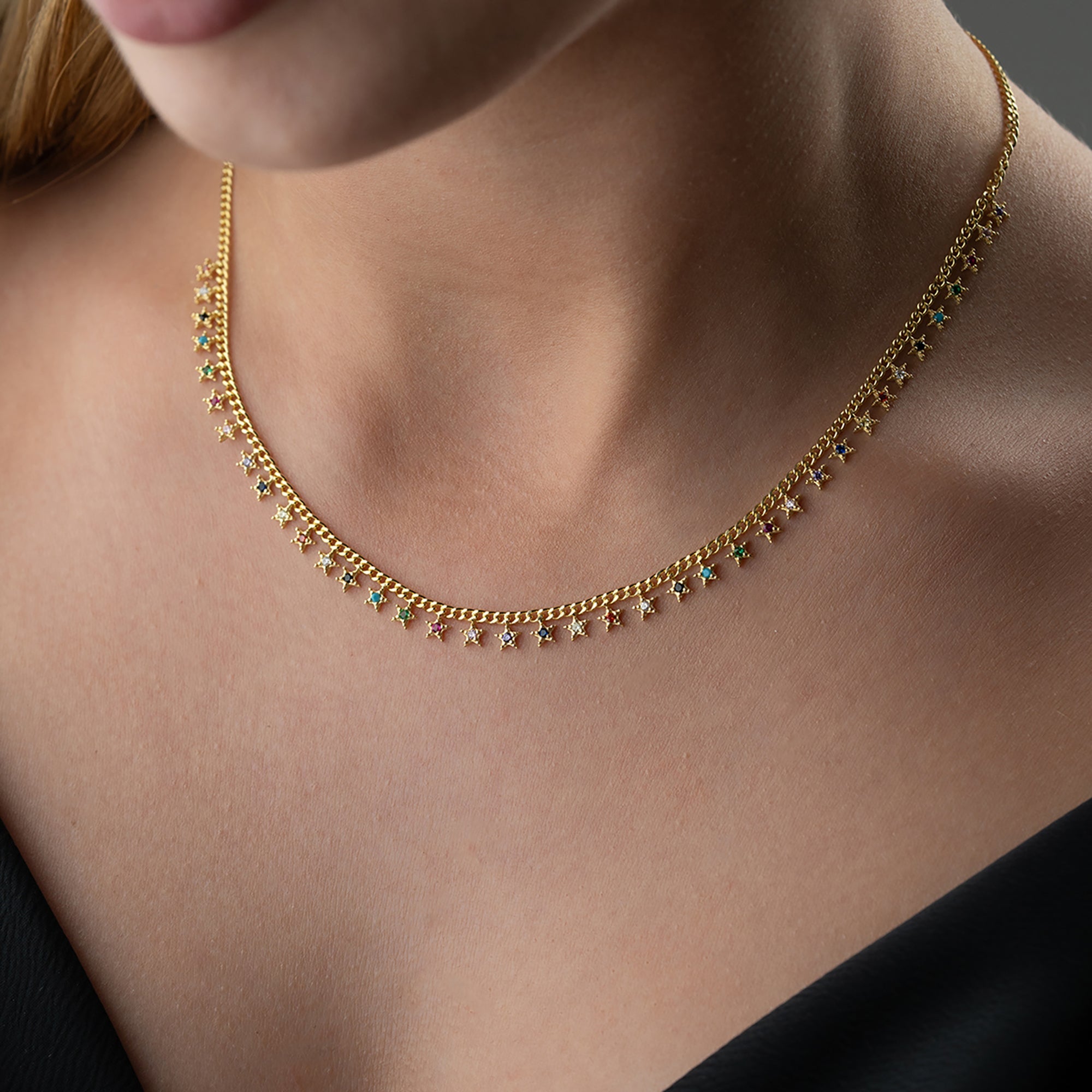 MIE STERN COLORFULL KETTE | 925 SILBER