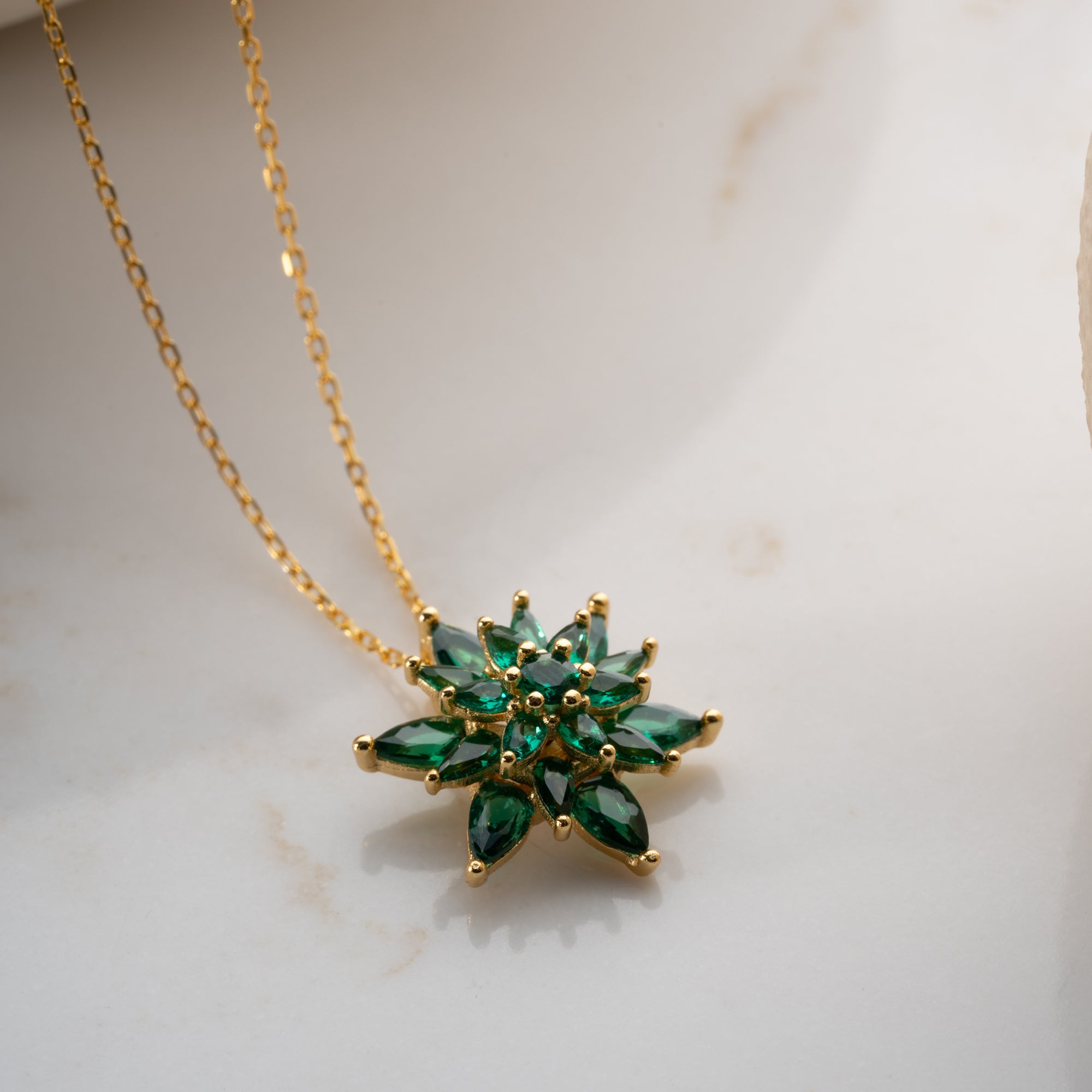 GRÜN LOTUS HALSKETTE | 925 SILBER