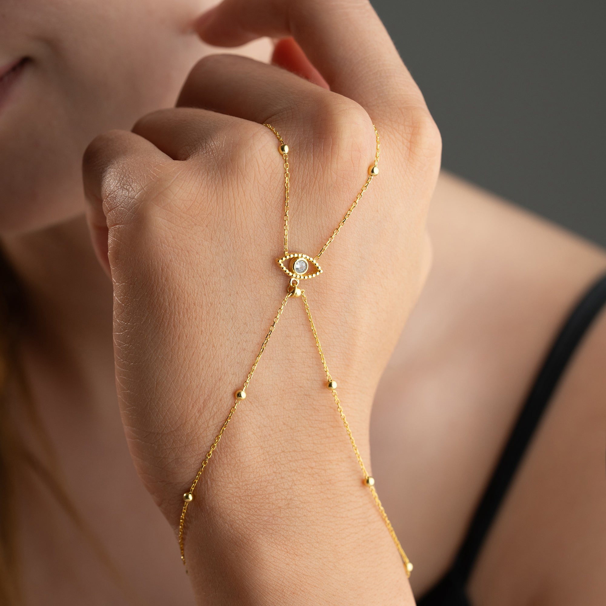 ZIRKONIA AUGE HANDKETTE | 925 SILBER