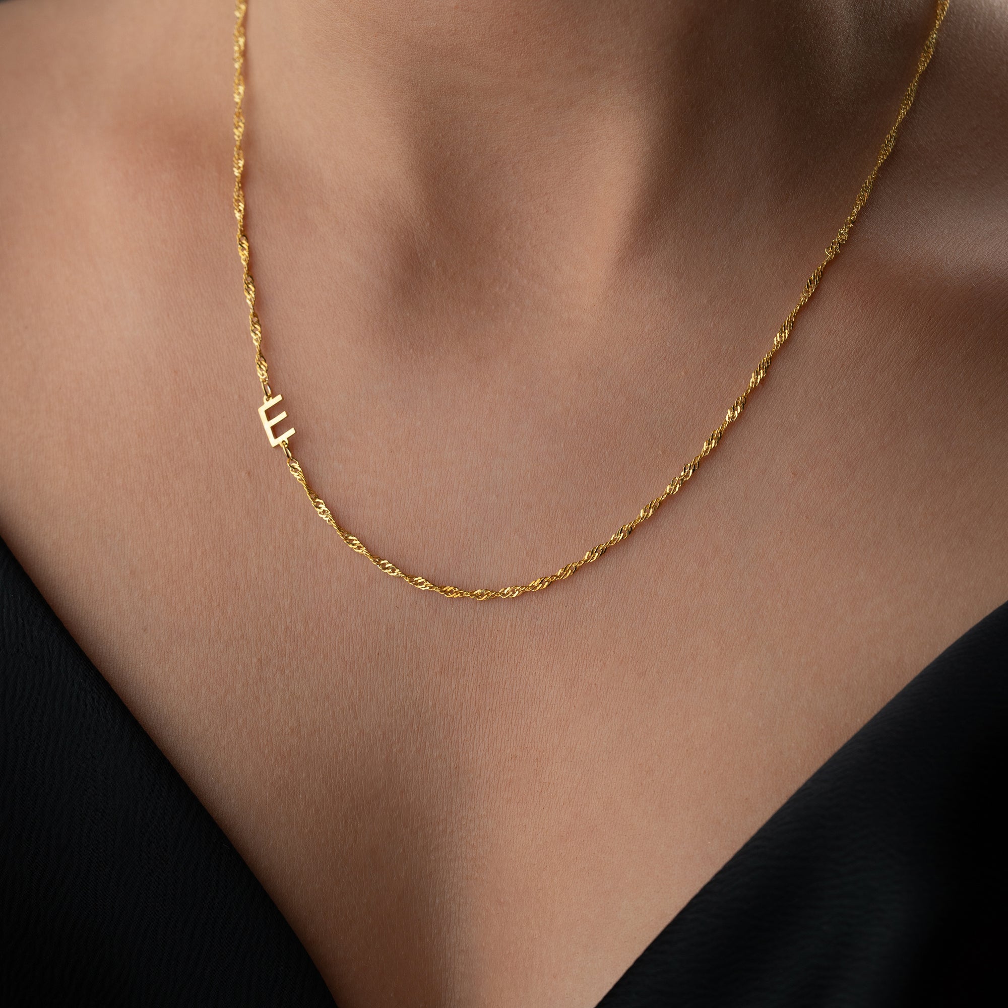 SINGAPUR BASIC BUCHSTABEN HALSKETTE | 925 SILBER