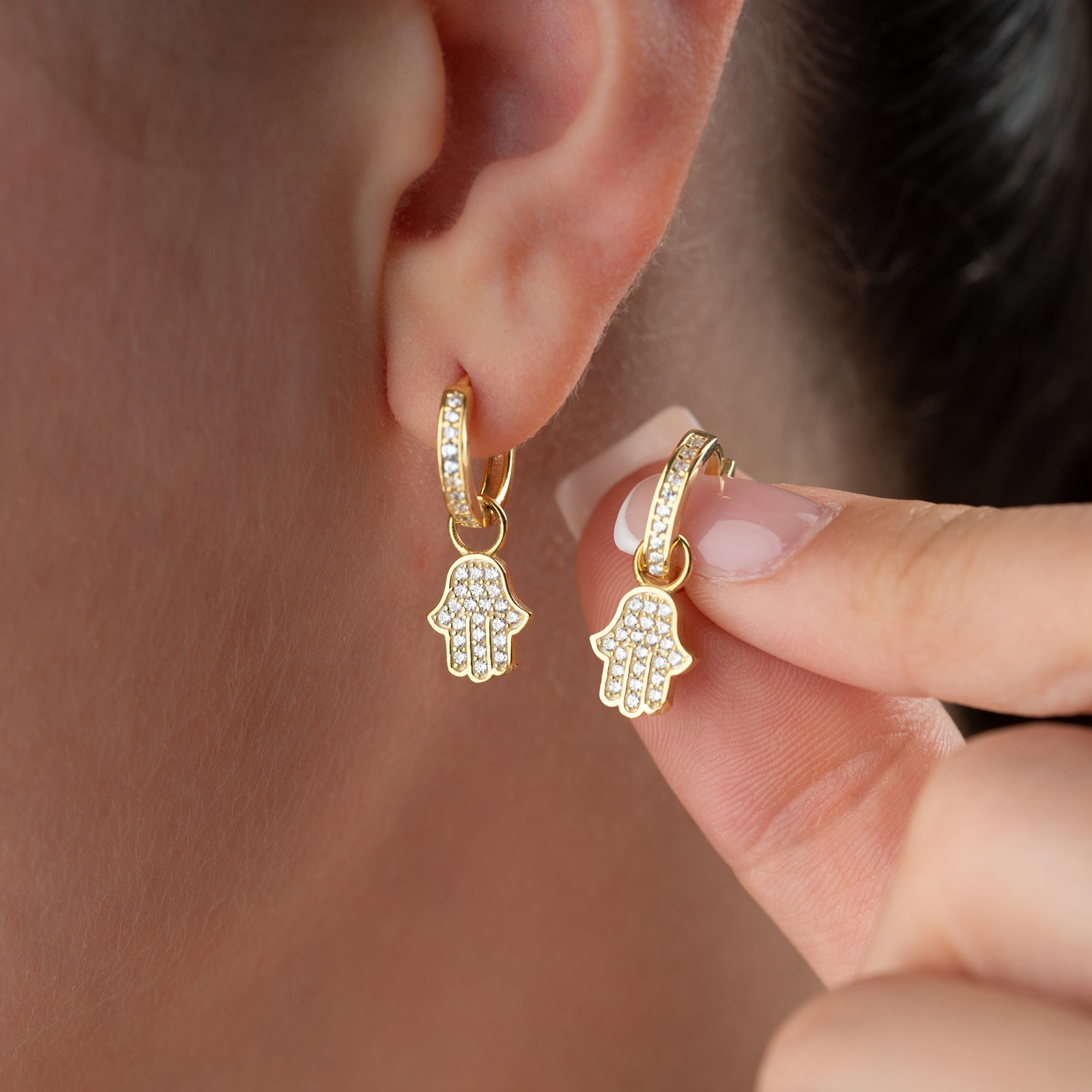 FATIMAS HAND STONE OHRRINGE | 925 SILBER