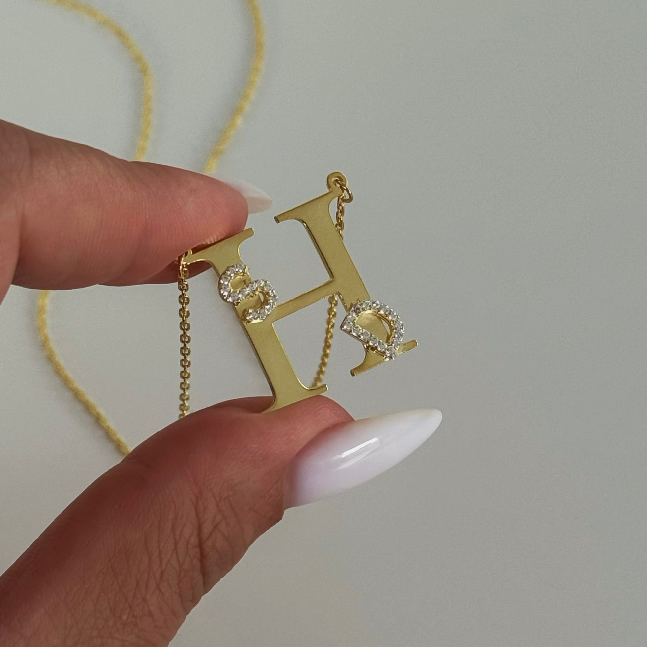 BIG BUCHSTABEN HALSKETTE MIT INITIALEN | 925 SILBER.