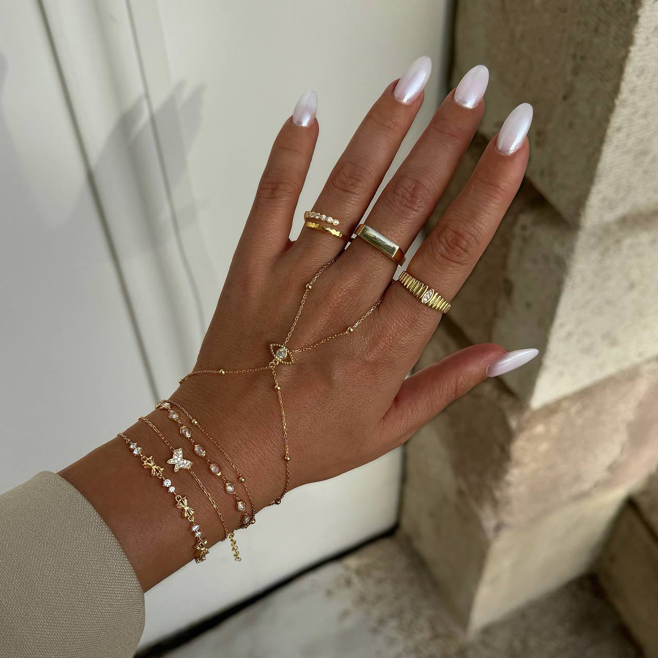 ZIRKONIA AUGE HANDKETTE | 925 SILBER