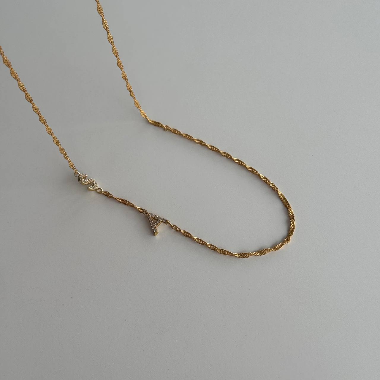 SINGAPUR DUO ZIRKONIA BUCHSTABEN HALSKETTE | 925 SILBER