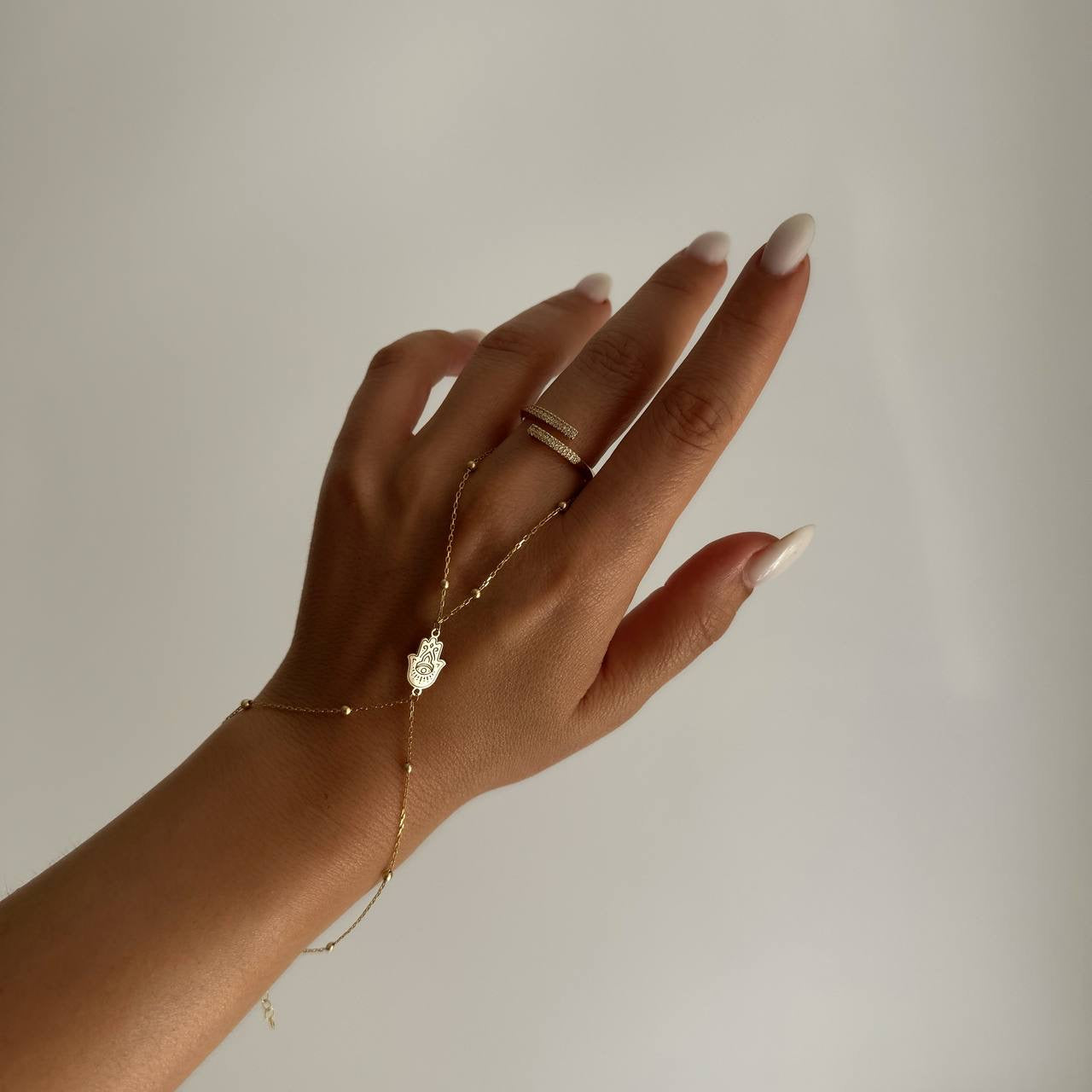 GEMUSTERTE FATIMAS HAND HANDKETTE | 925 SILBER