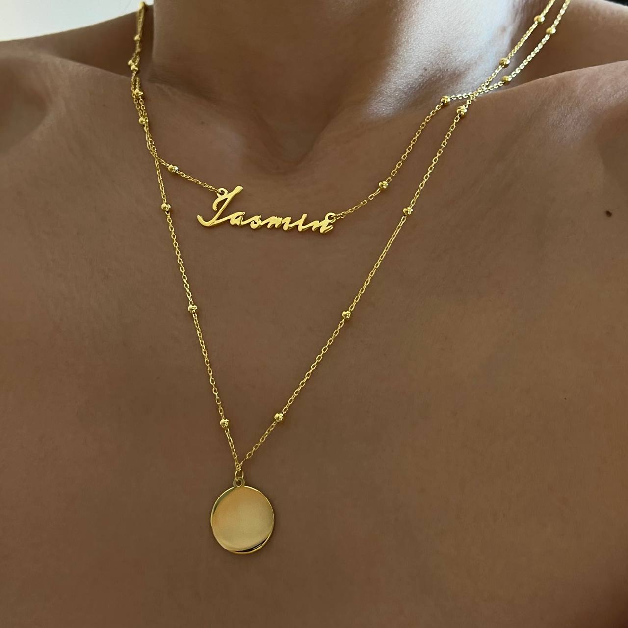 Gourmet Namenskette mit 2er Buchstabe - Schriftart Cambria (8061794418990)