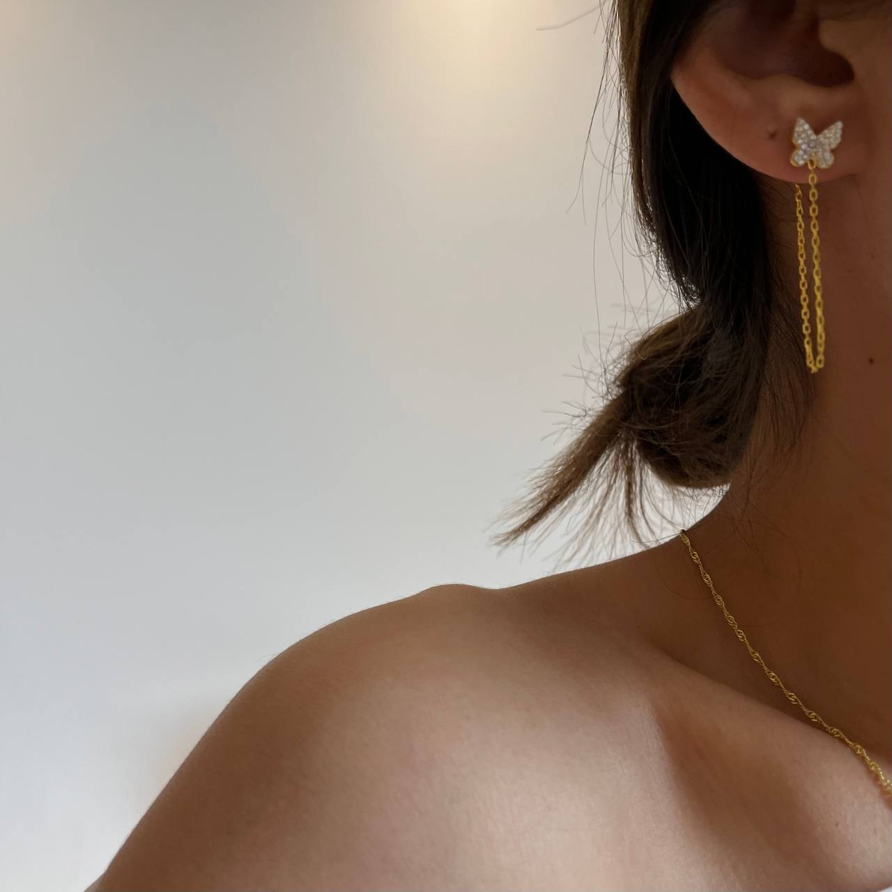 Hängend Schmetterling Ohrring (6994404605997)