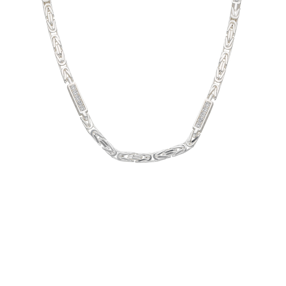 KÖNIGSKETTE MIT STRASSSTEIN | 925 SILBER.