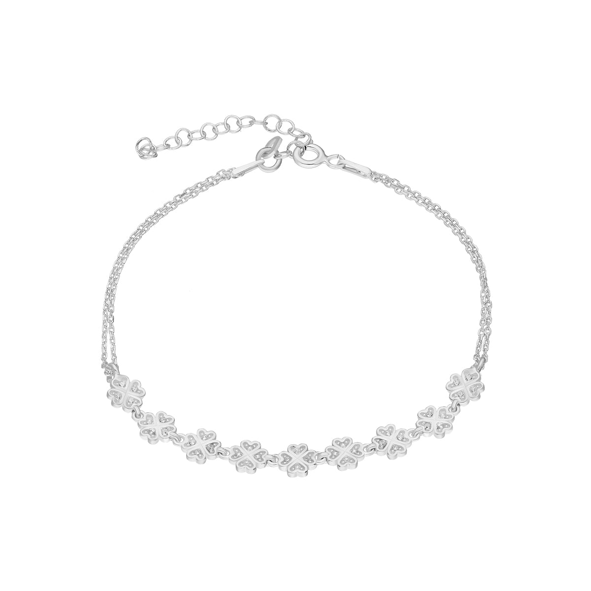 Kleeblatt Armkette mit Zirkonia (7153009754157)