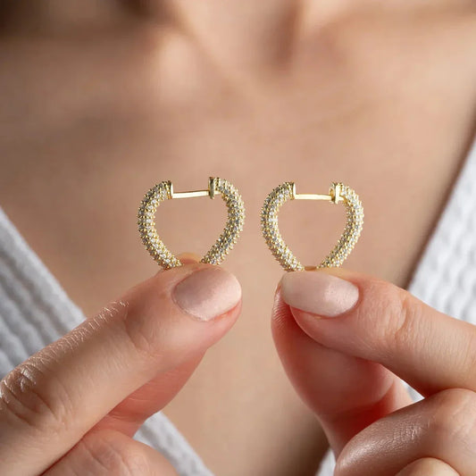 HERZ ZIRKONIA OHRRING  | 925 SILBER