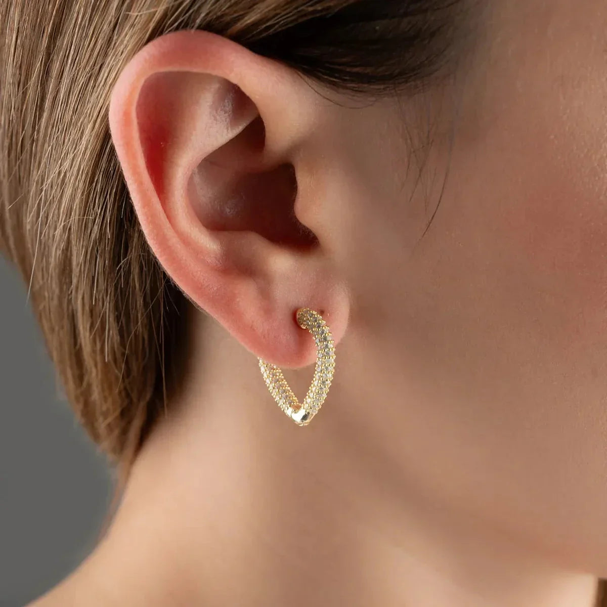 HERZ ZIRKONIA OHRRING  | 925 SILBER