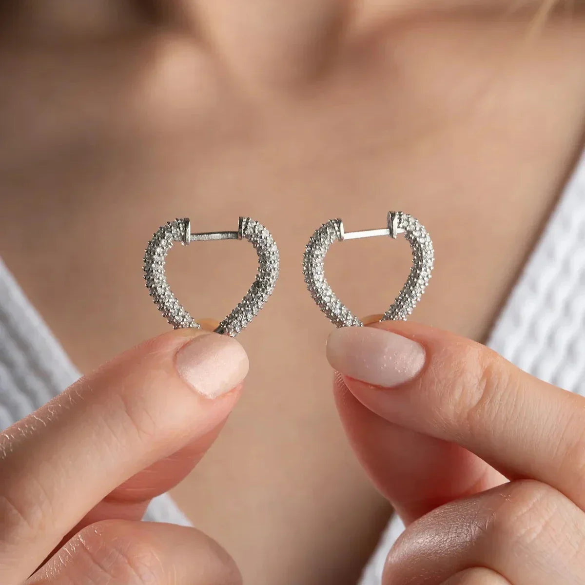 HERZ ZIRKONIA OHRRING  | 925 SILBER