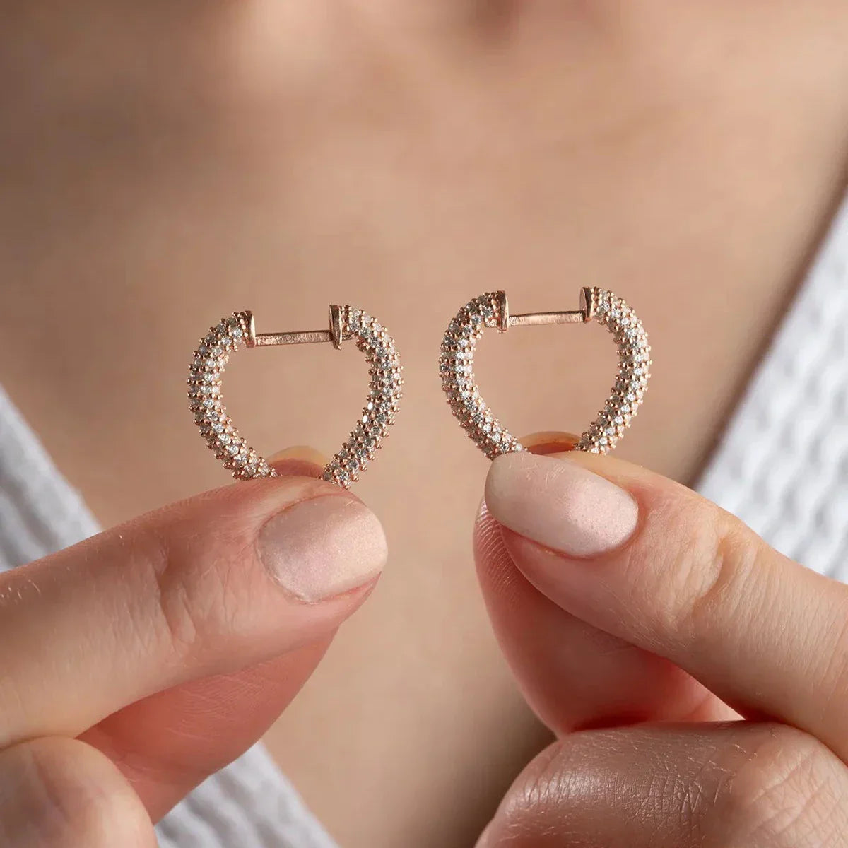 HERZ ZIRKONIA OHRRING  | 925 SILBER