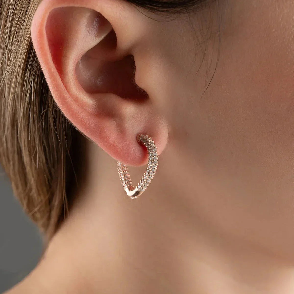 HERZ ZIRKONIA OHRRING  | 925 SILBER