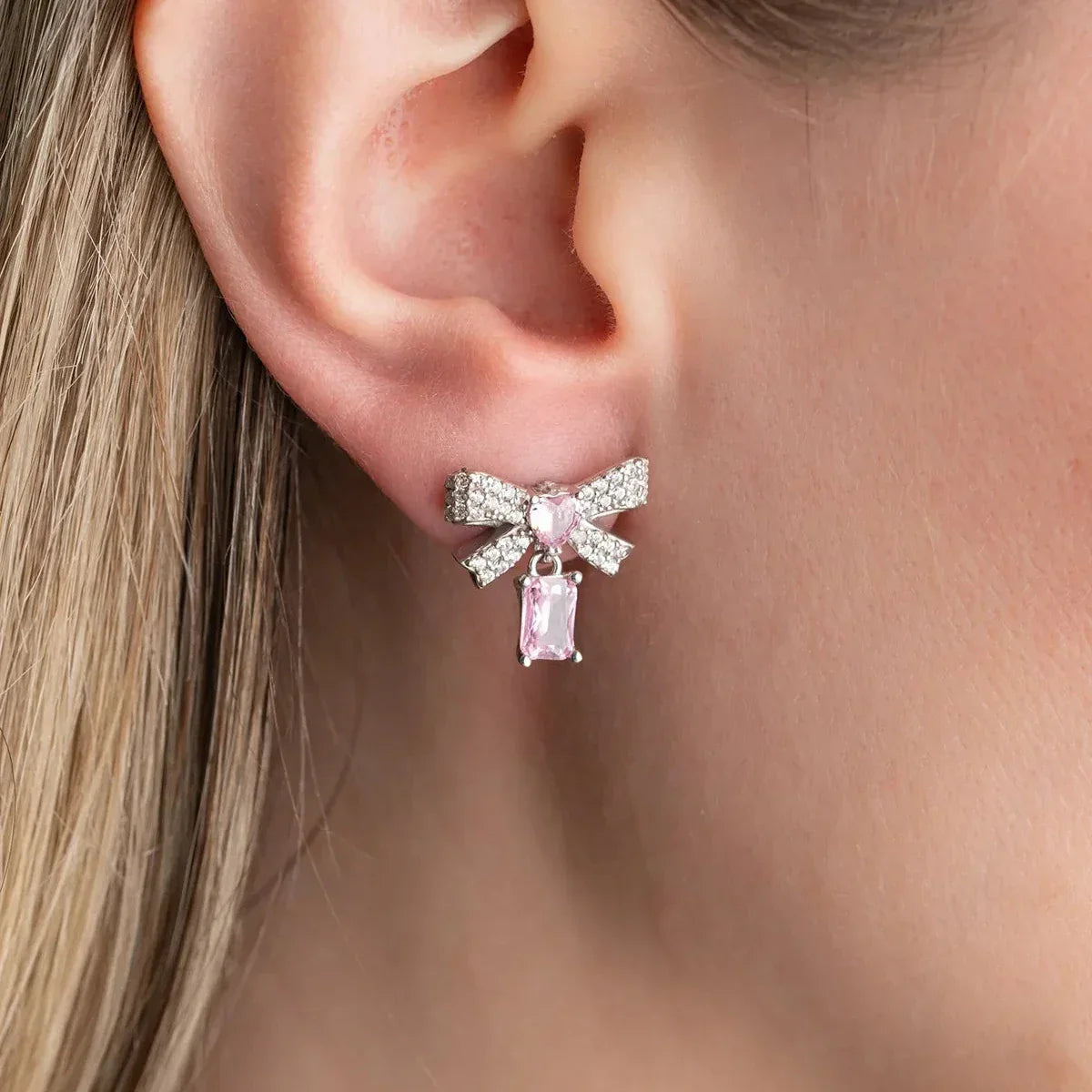 FLIEGE HERZ OHRRINGE | 925 SILBER