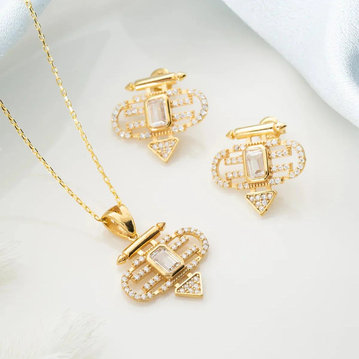 SEYMA HALSKETTE OHRRING SET | 925 SILBER