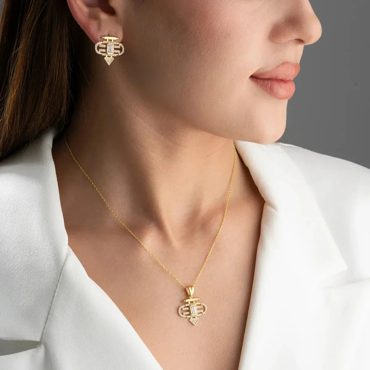 SEYMA HALSKETTE OHRRING SET | 925 SILBER