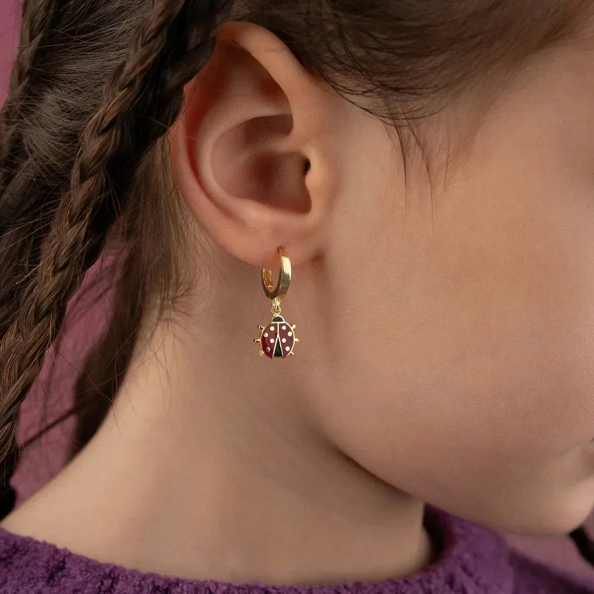 MARIENKÄFER KINDER OHRRINGE | 925 SILBER