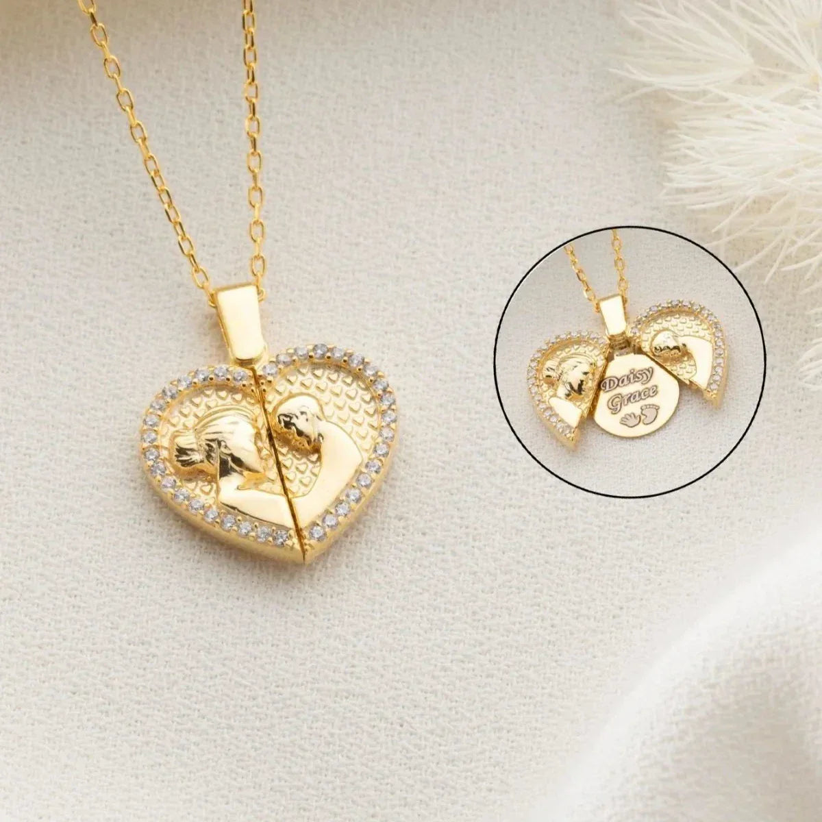 MAMA & KIND GRAVUR HALSKETTE | 925 SILVER