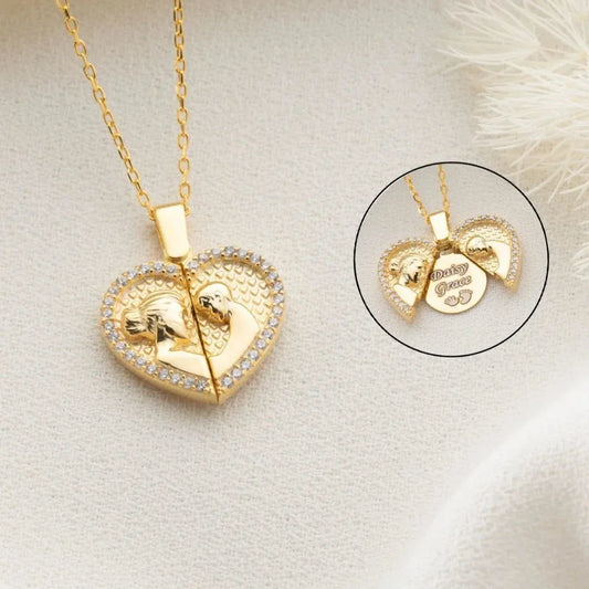 MAMA & KIND GRAVUR HALSKETTE | 925 SILVER