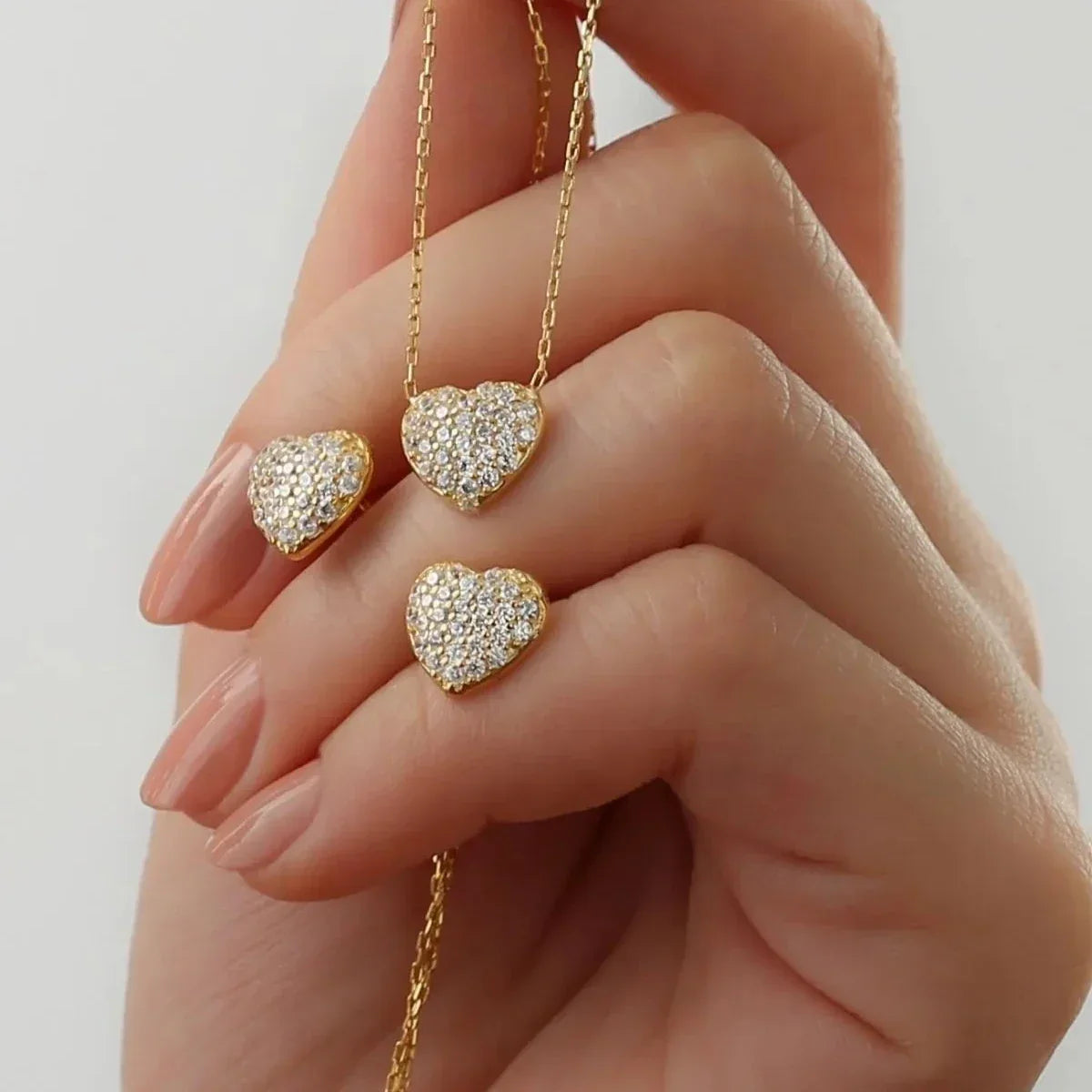 ZIRKONIA HERZ SET | 925 SILBER