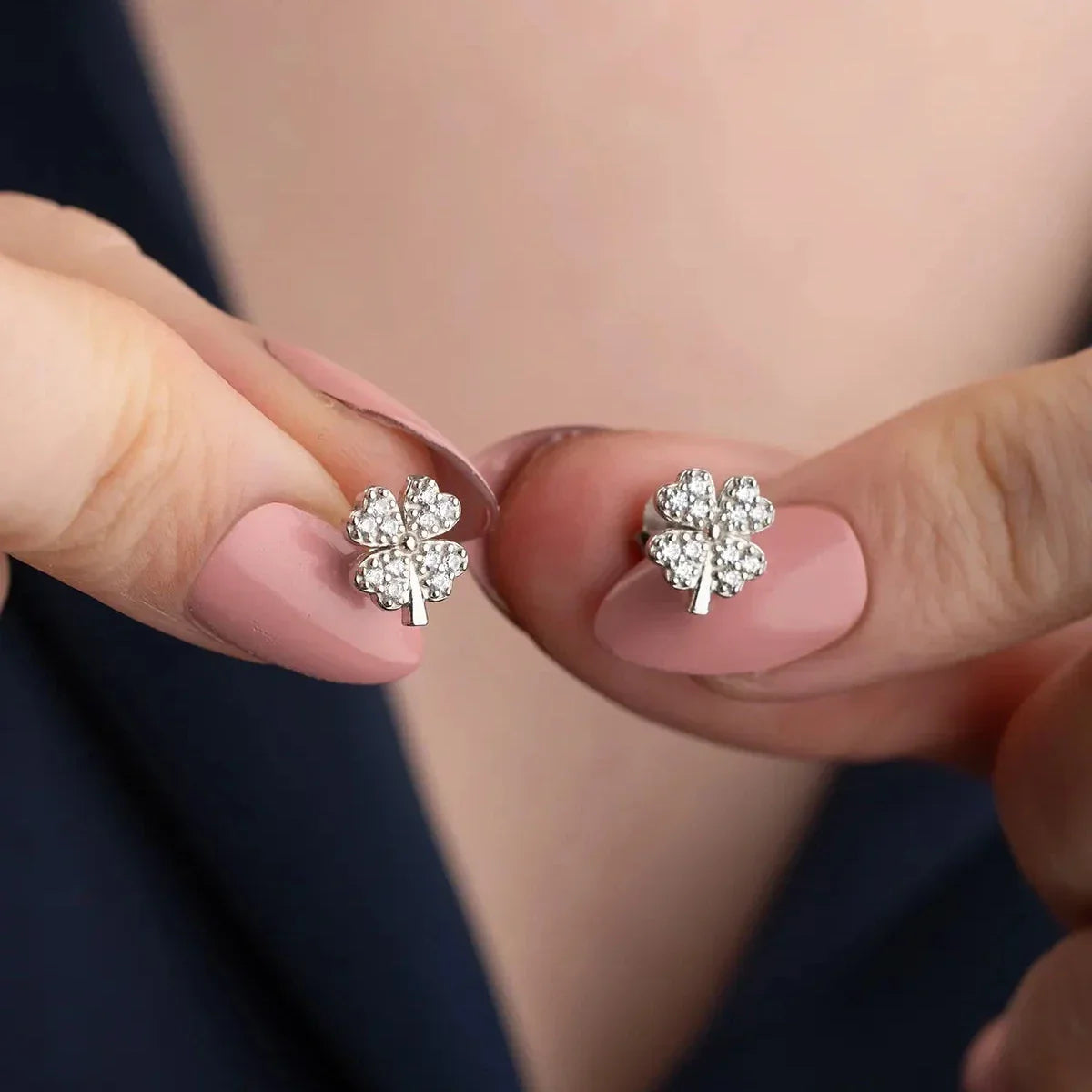 ZIRKONIA KLEEBLATT OHRRINGE | 925 SILBER