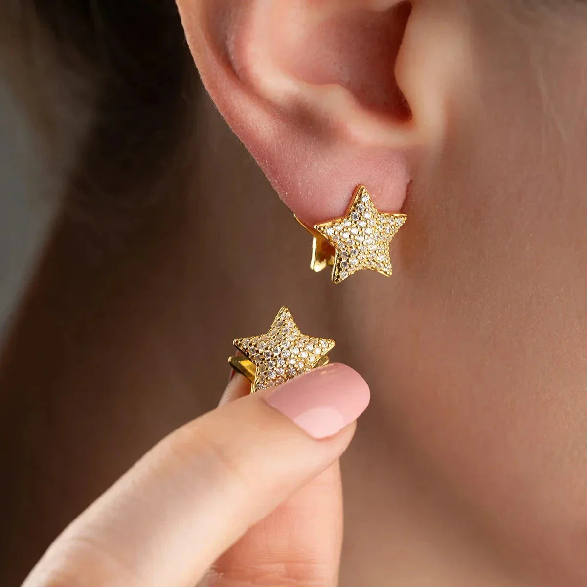 STAR SHINE OHRRINGE | 925 SILBER