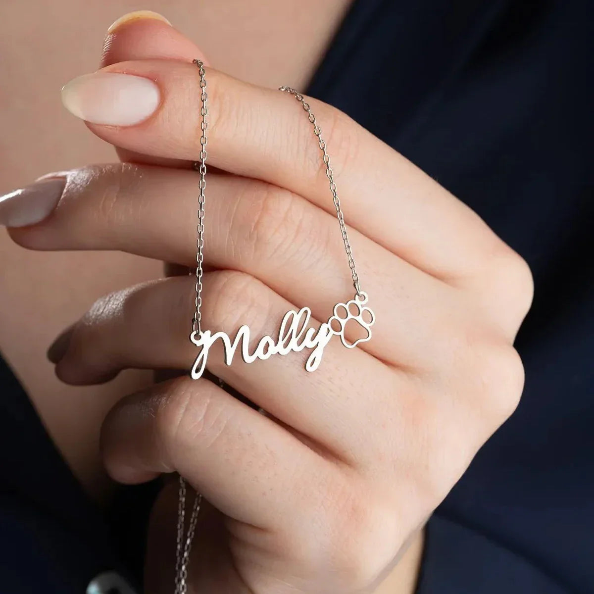 NAMENSKETTE MIT PFOTE | 925 SILBER