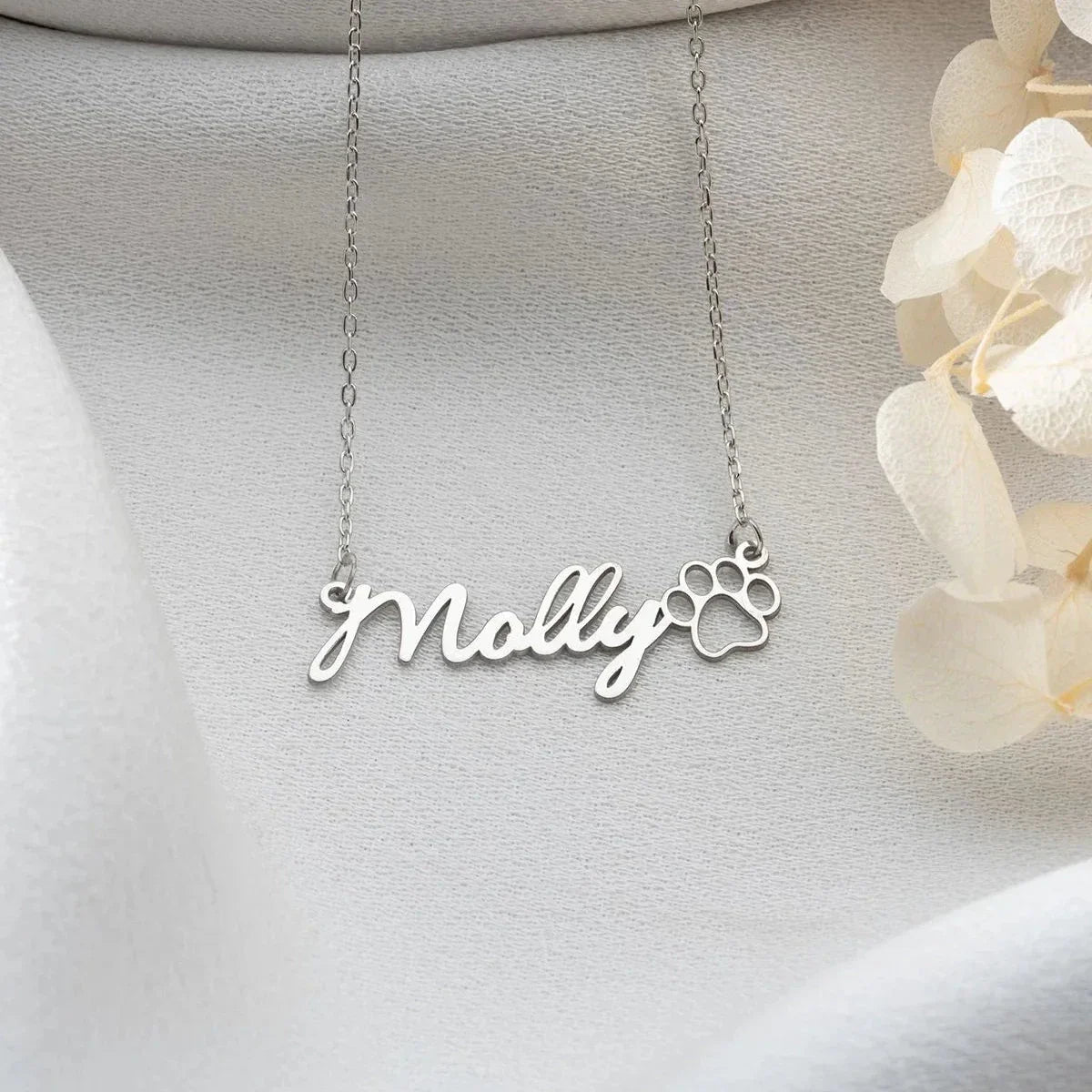 NAMENSKETTE MIT PFOTE | 925 SILBER