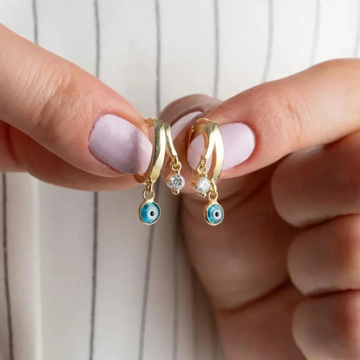 NAZAR STEIN OHRRINGE | 925 SILBER