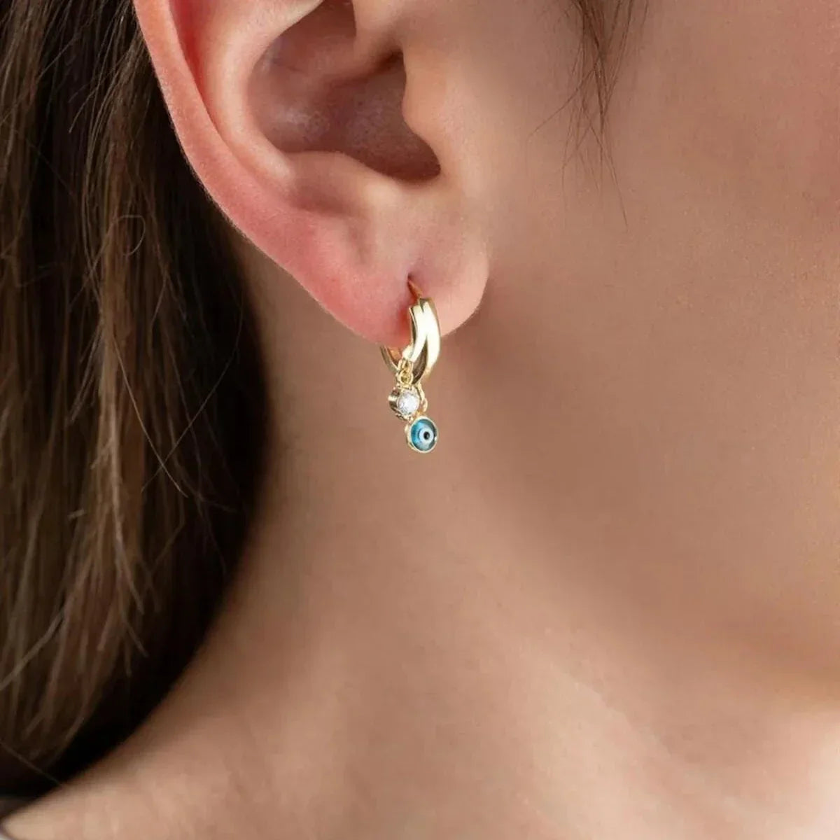 NAZAR STEIN OHRRINGE | 925 SILBER