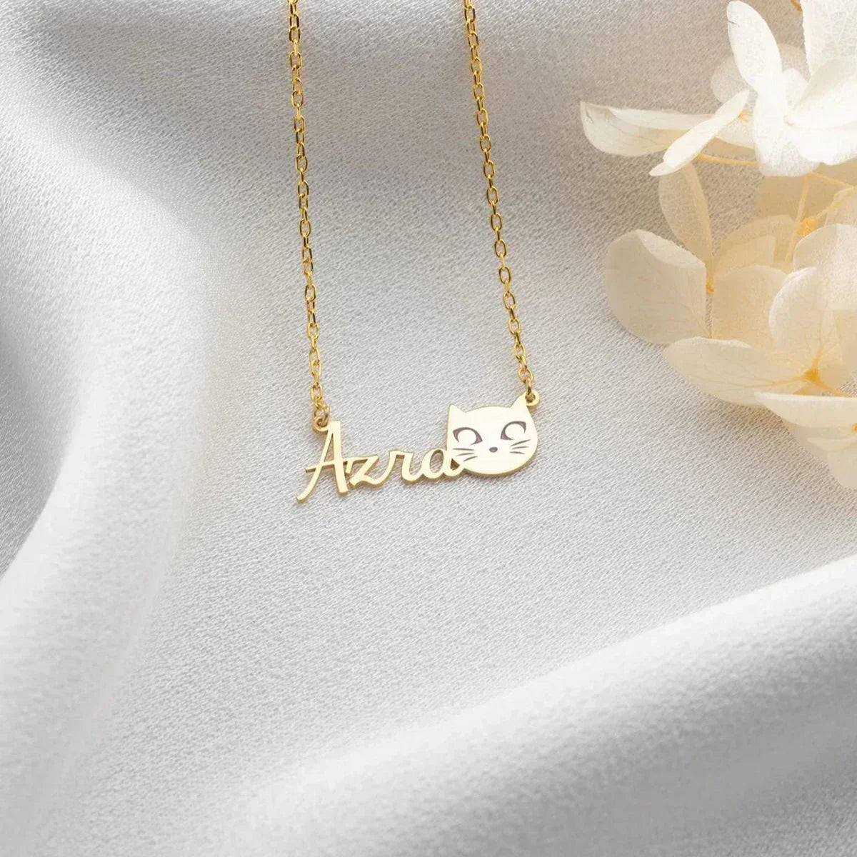 NAMENSKETTE MIT KATZE | 925 SILBER