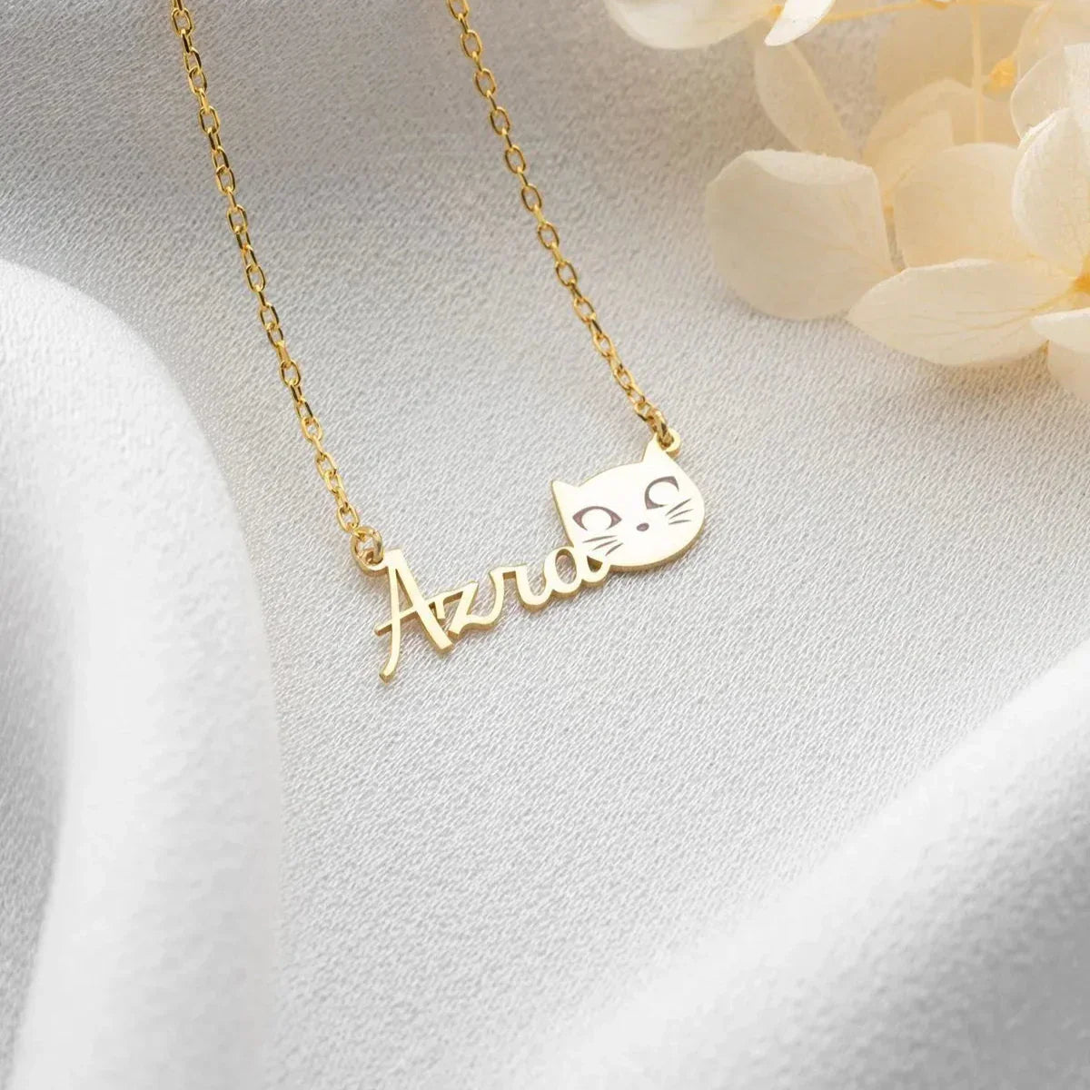 NAMENSKETTE MIT KATZE | 925 SILBER