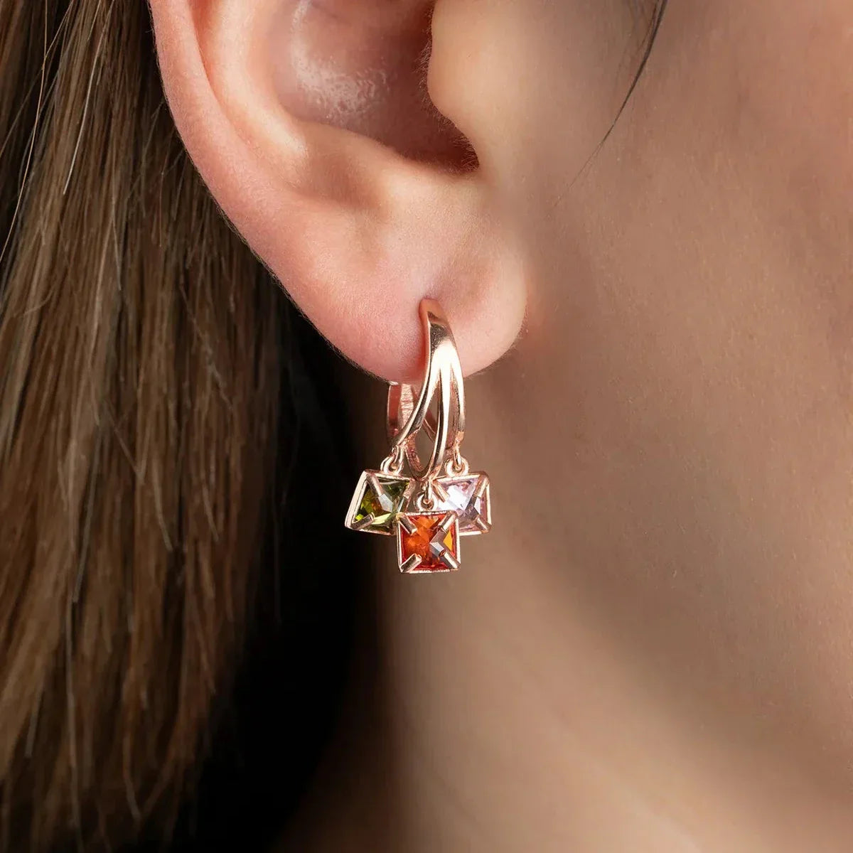 COLORED STONE OHRRINGE | 925 SILBER