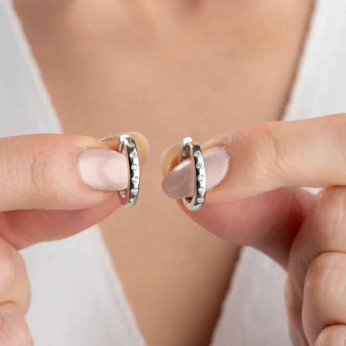 MINI CREOLEN ZIRKONIA OHRRING | 925 SILBER